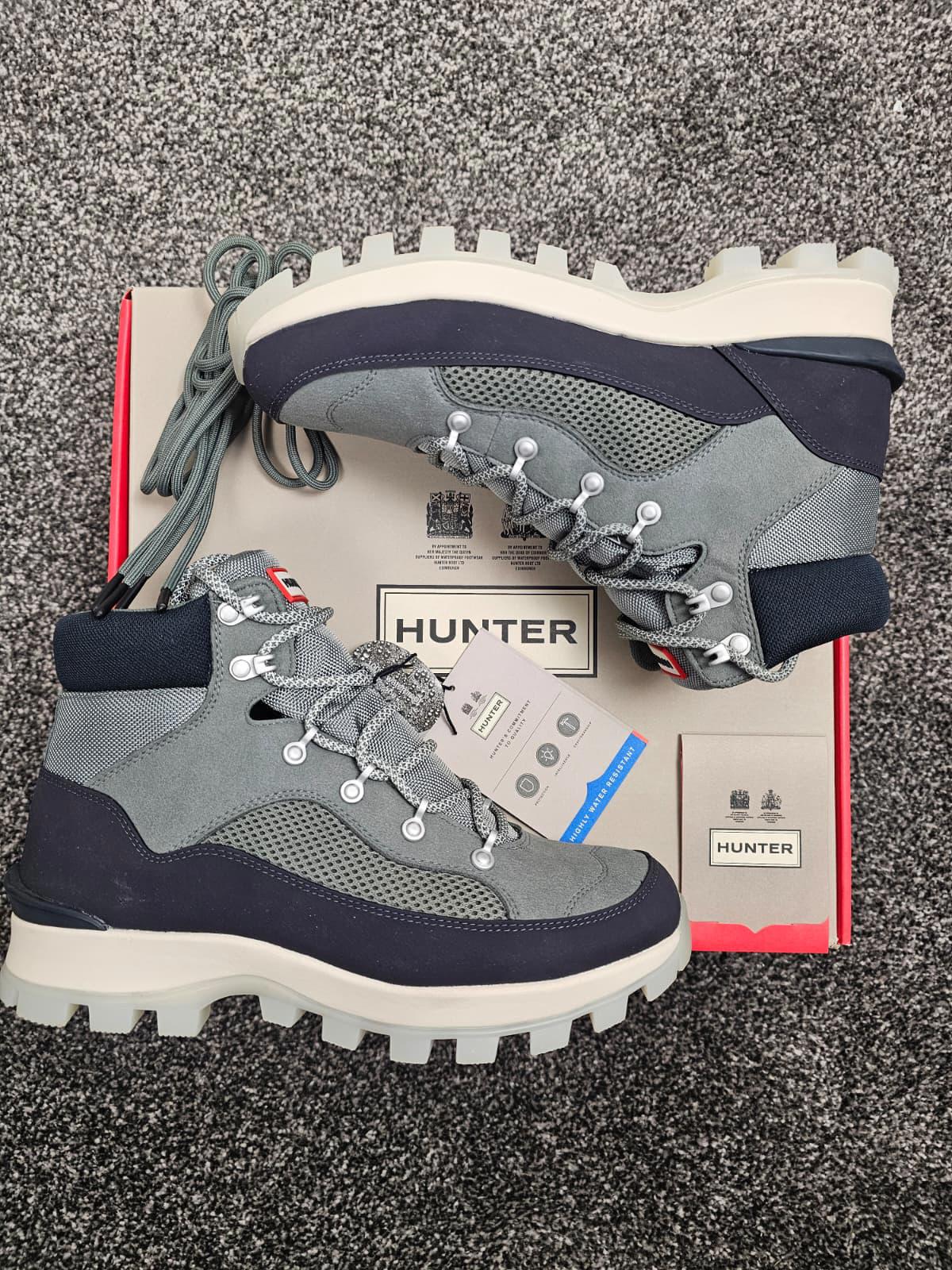 Hunter Mens Casual/Walking/Hiking Waterproof Commando Style Boots - 7 - Gray*