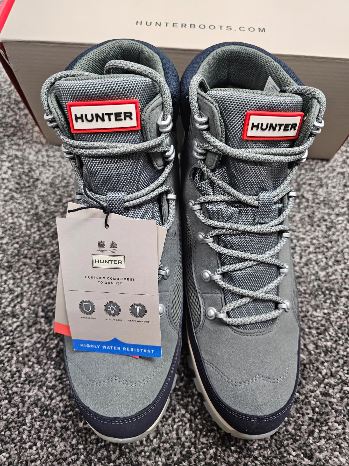 Hunter Mens Casual/Walking/Hiking Waterproof Commando Style Boots - 7 - Gray*