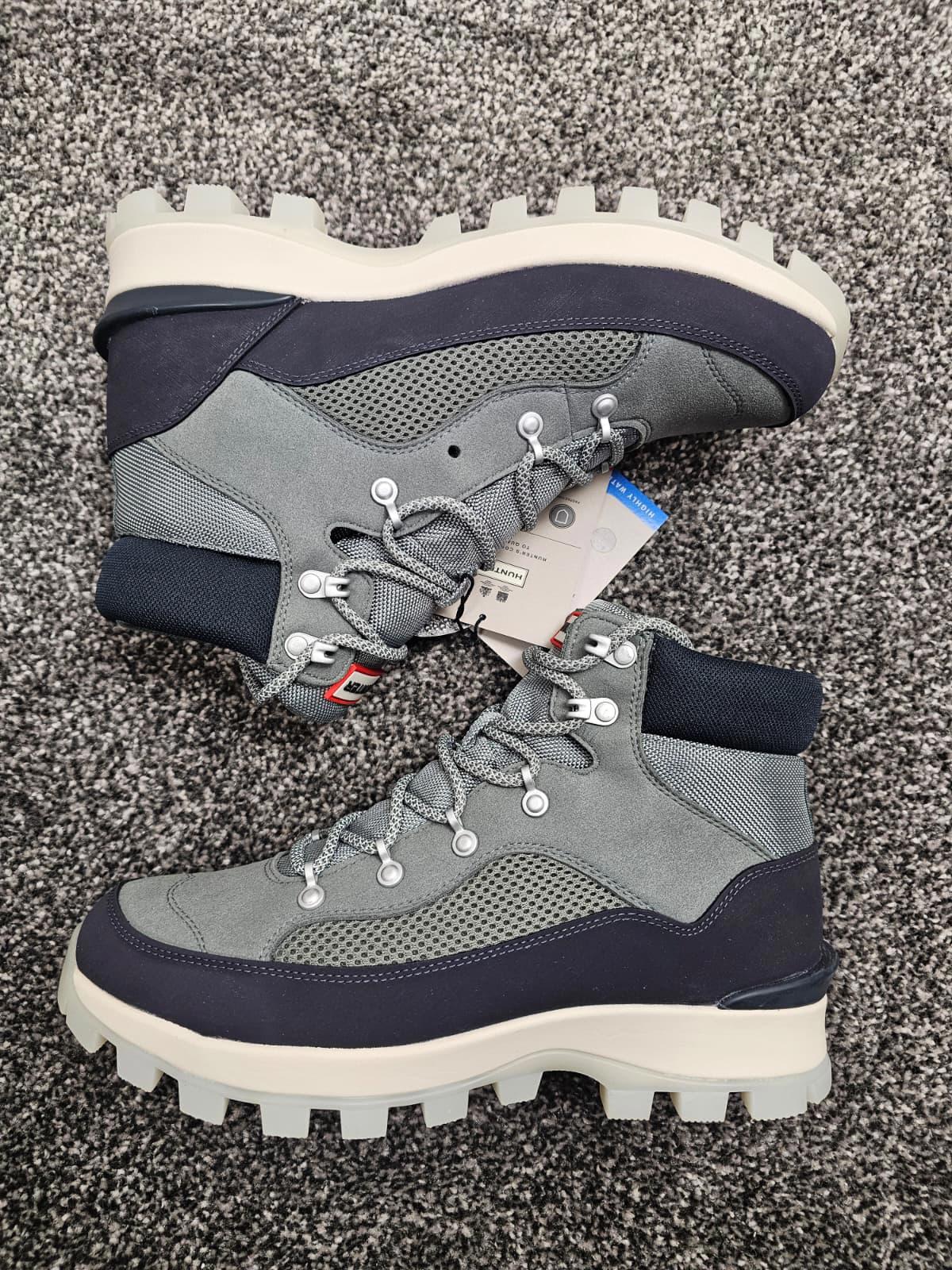 Hunter Mens Casual/Walking/Hiking Waterproof Commando Style Boots - 7 - Gray*