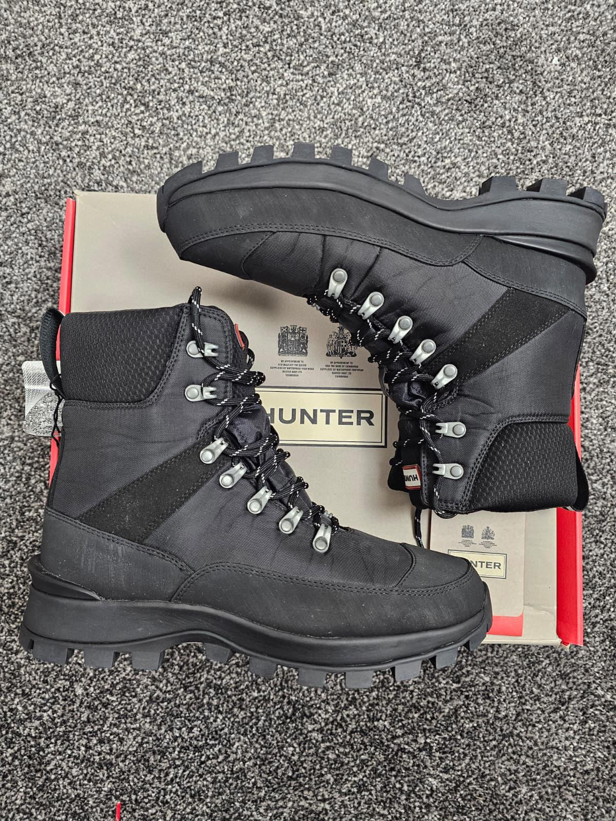 Hunter Mens Casual/Walking/Hiking Waterproof Commando Style Boots - Black - 8