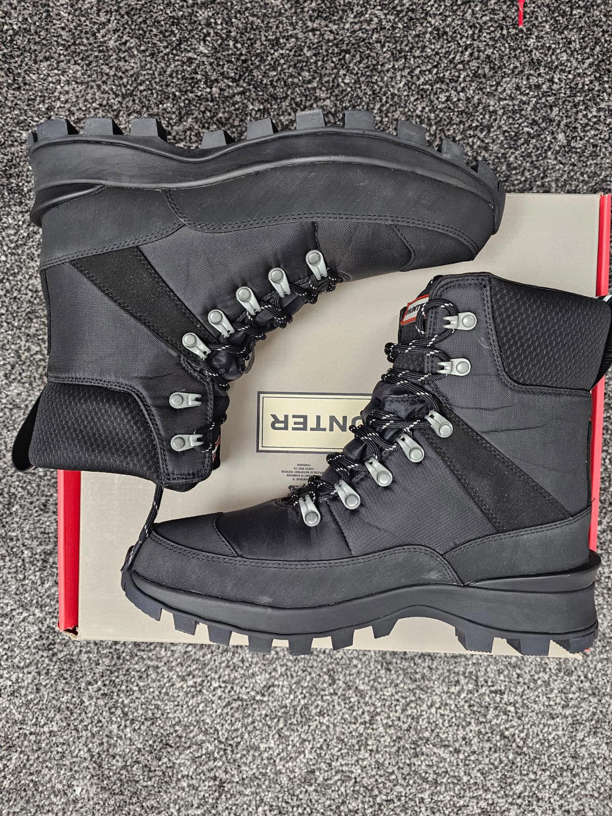 Hunter Mens Casual/Walking/Hiking Waterproof Commando Style Boots - Black - 8