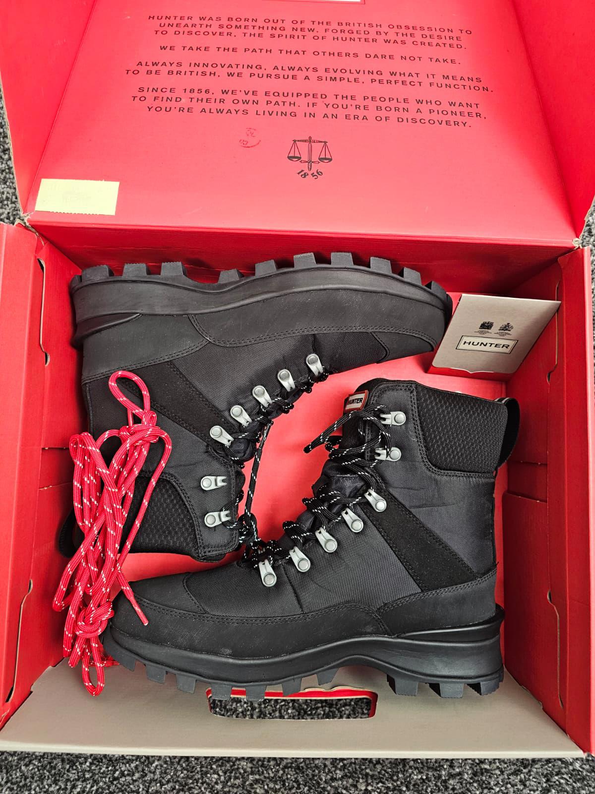 Hunter Mens Casual/Walking/Hiking Waterproof Commando Style Boots - Black - 8