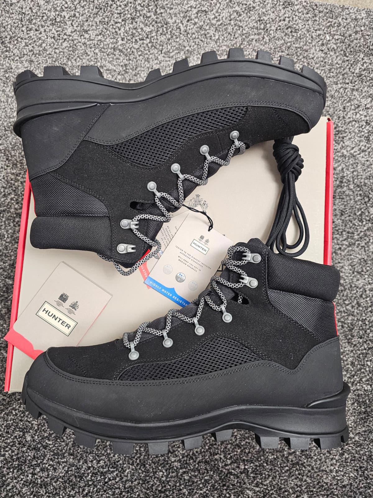 Hunter Mens Casual/Walking/Hiking Waterproof Commando Style Boots - UK 11 -Black