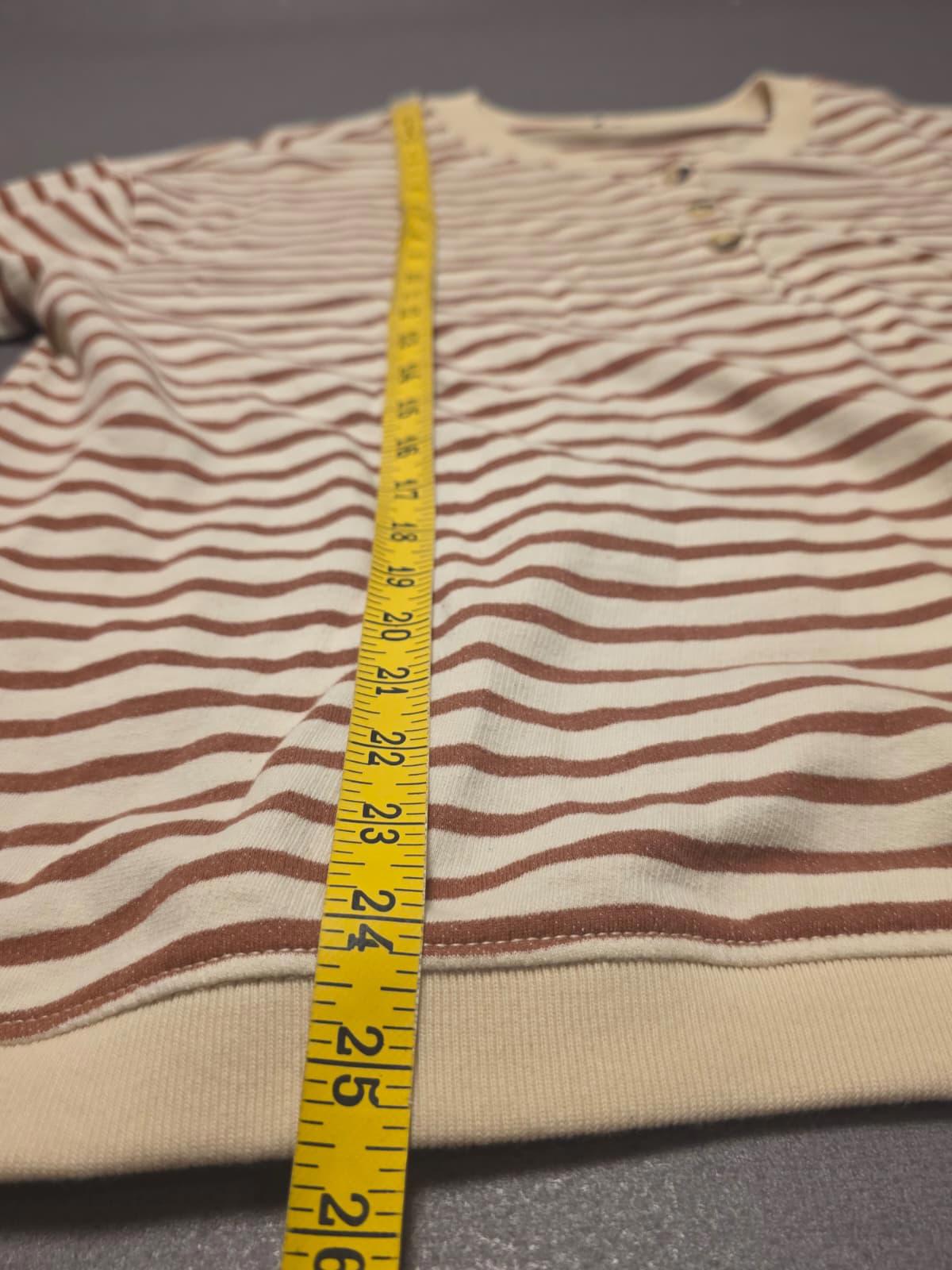 Fat Face Women’s ¾ Sleeve Southbourne Stripe Sweat Top in Ivory Brown - UK 10
