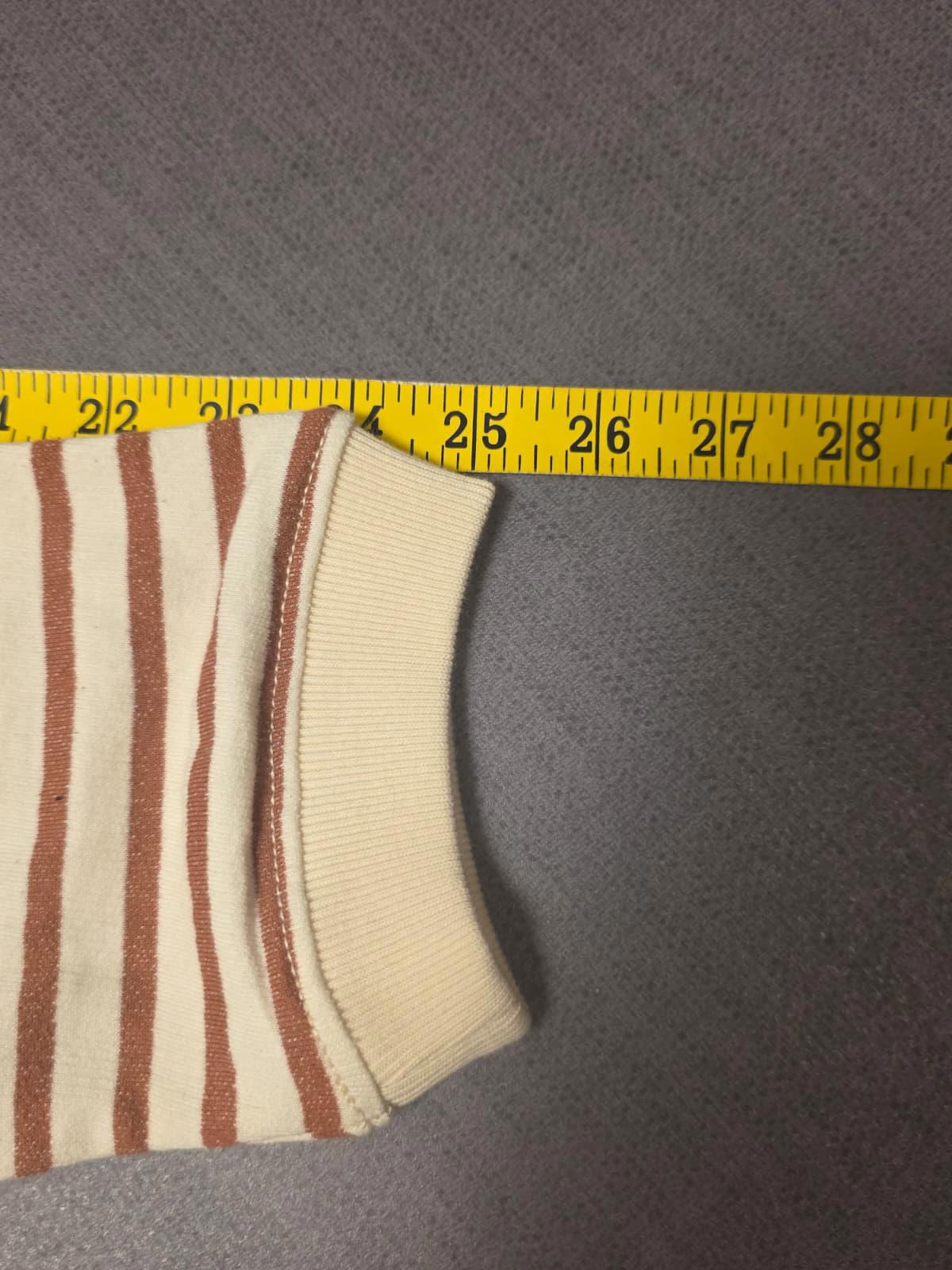Fat Face Women’s ¾ Sleeve Southbourne Stripe Sweat Top in Ivory Brown - UK 10