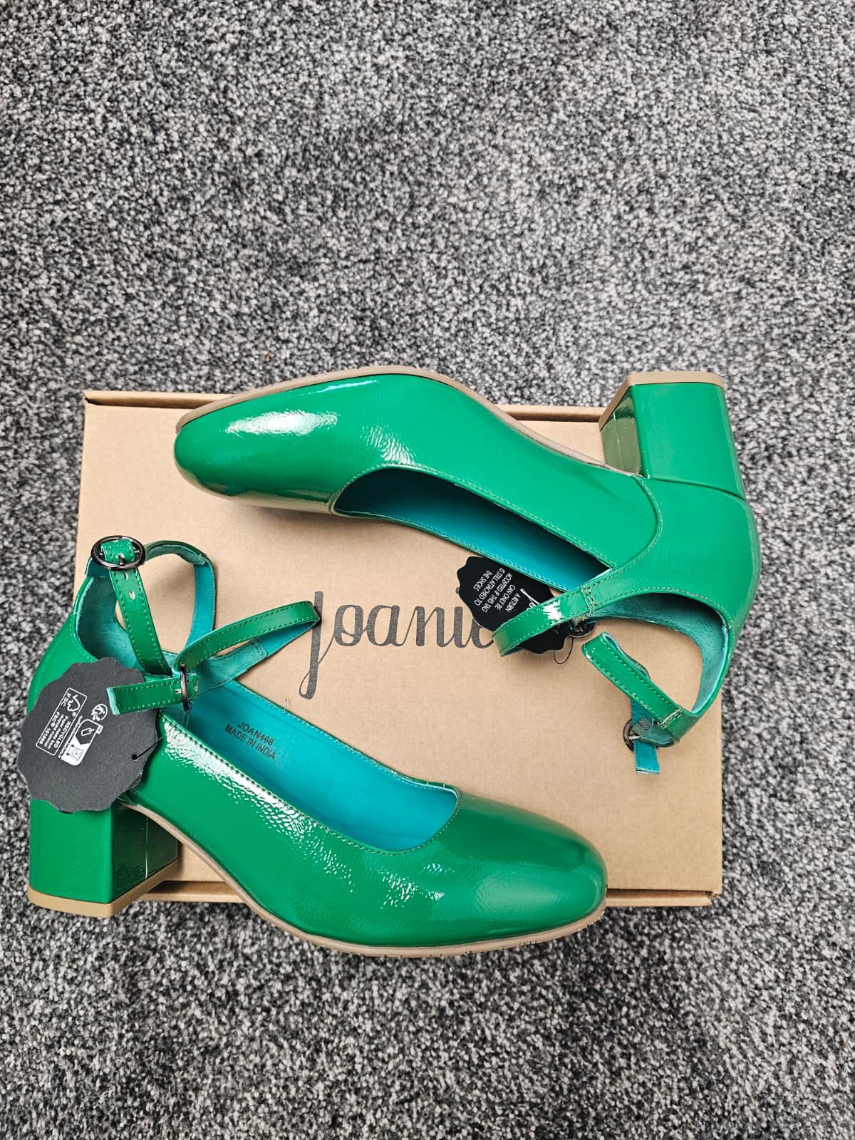 Joanie Rouen Patent Leather Mary Jane Smart Casual Shoes - UK 6 - Jolly Green