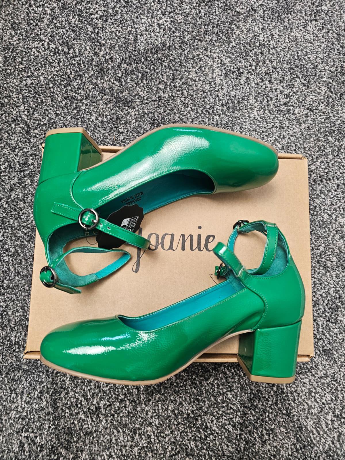 Joanie Rouen Patent Leather Mary Jane Smart Casual Shoes - UK 6 - Jolly Green