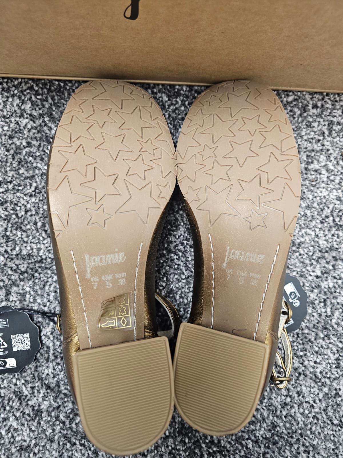 Joanie Rouen Patent Leather Mary Jane Smart Casual Shoes - UK 5 - Bronze