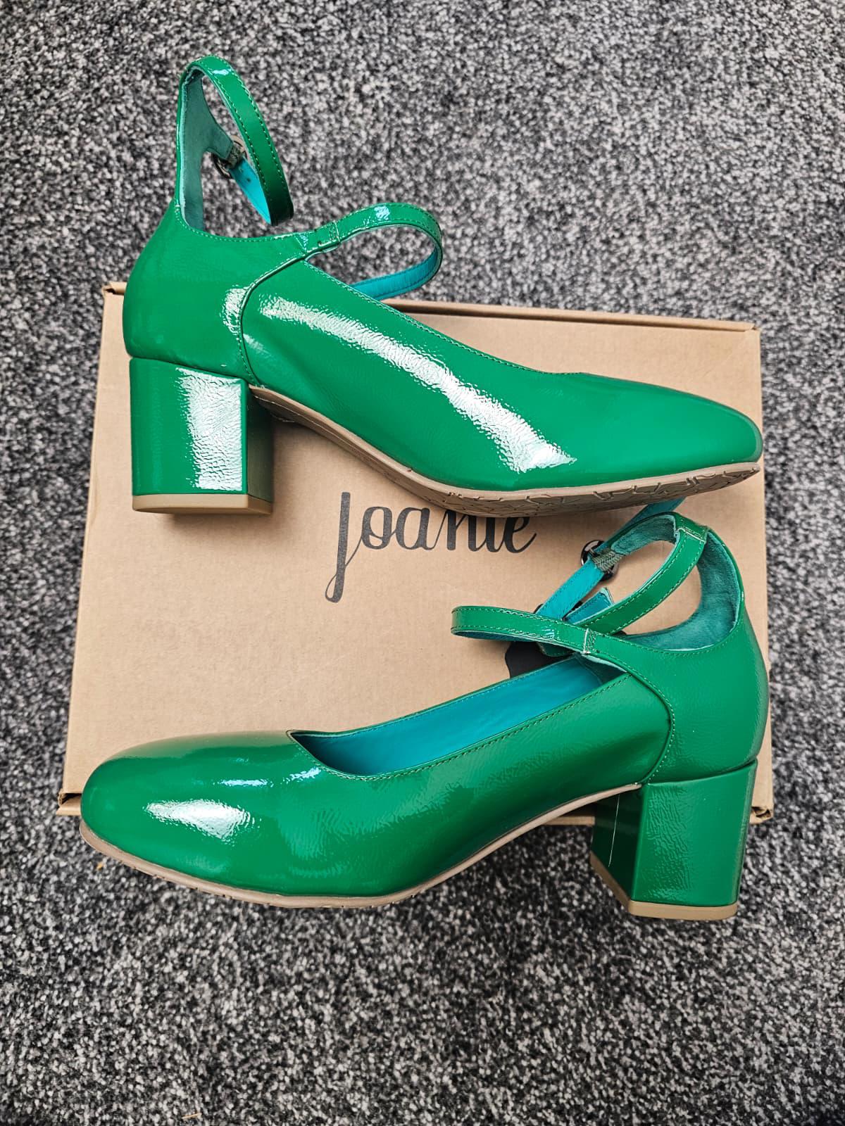 Joanie Rouen Patent Leather Mary Jane Smart Casual Shoes - UK 7 -Jolly Green