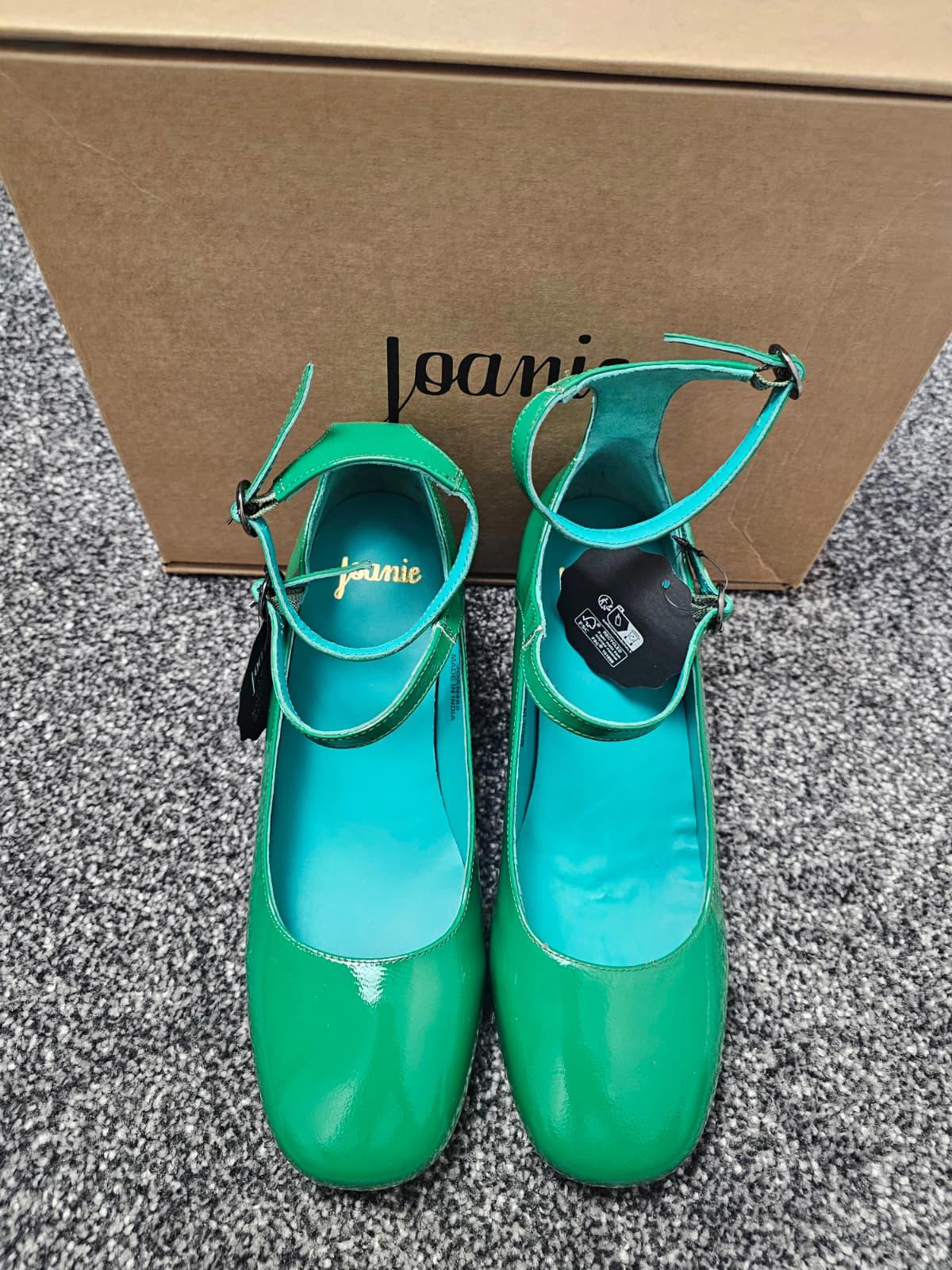 Joanie Rouen Patent Leather Mary Jane Smart Casual Shoes - UK 7 -Jolly Green