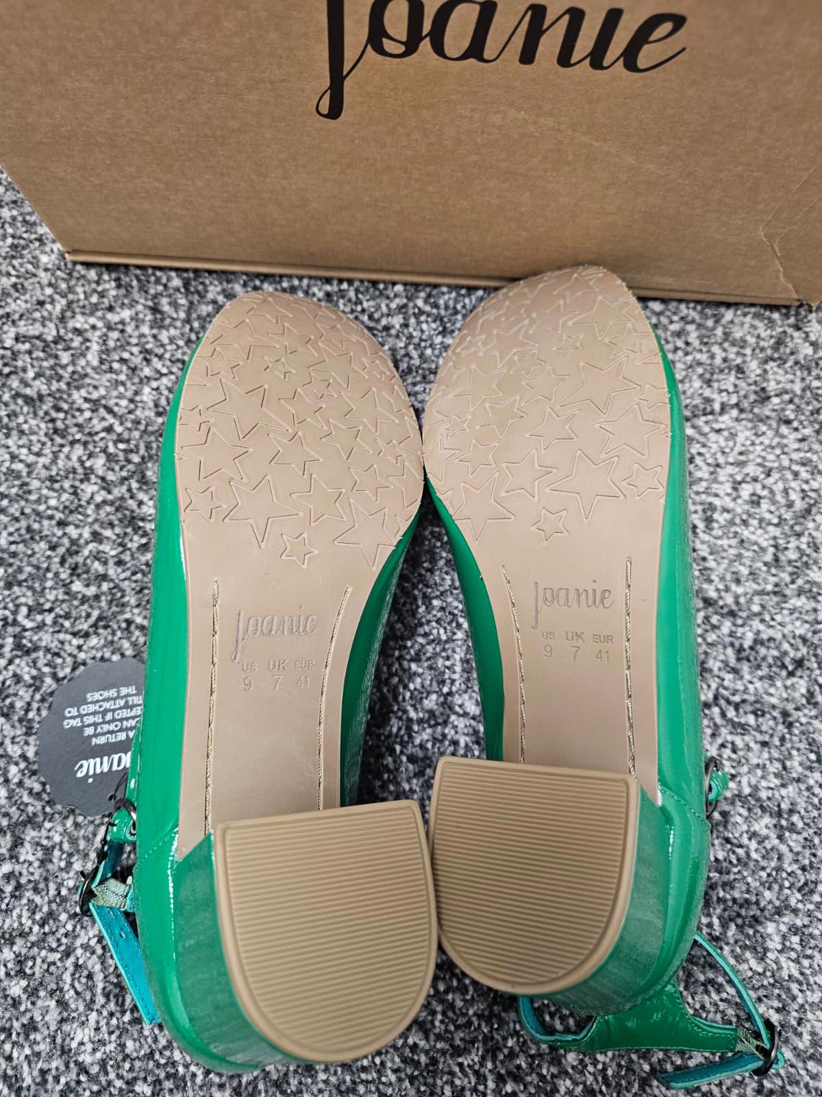 Joanie Rouen Patent Leather Mary Jane Smart Casual Shoes - UK 7 -Jolly Green