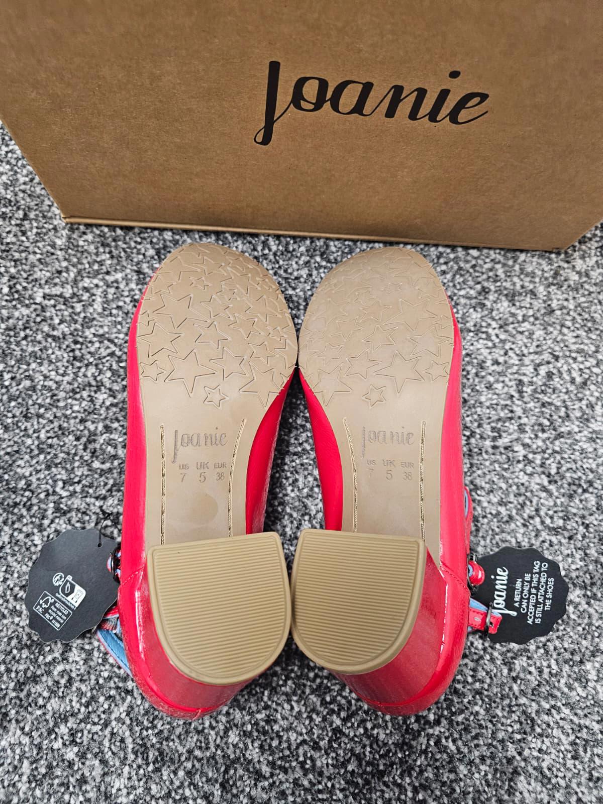 Joanie Rouen Patent Leather Mary Jane Smart Casual Shoes - UK 5 - High Risk Red