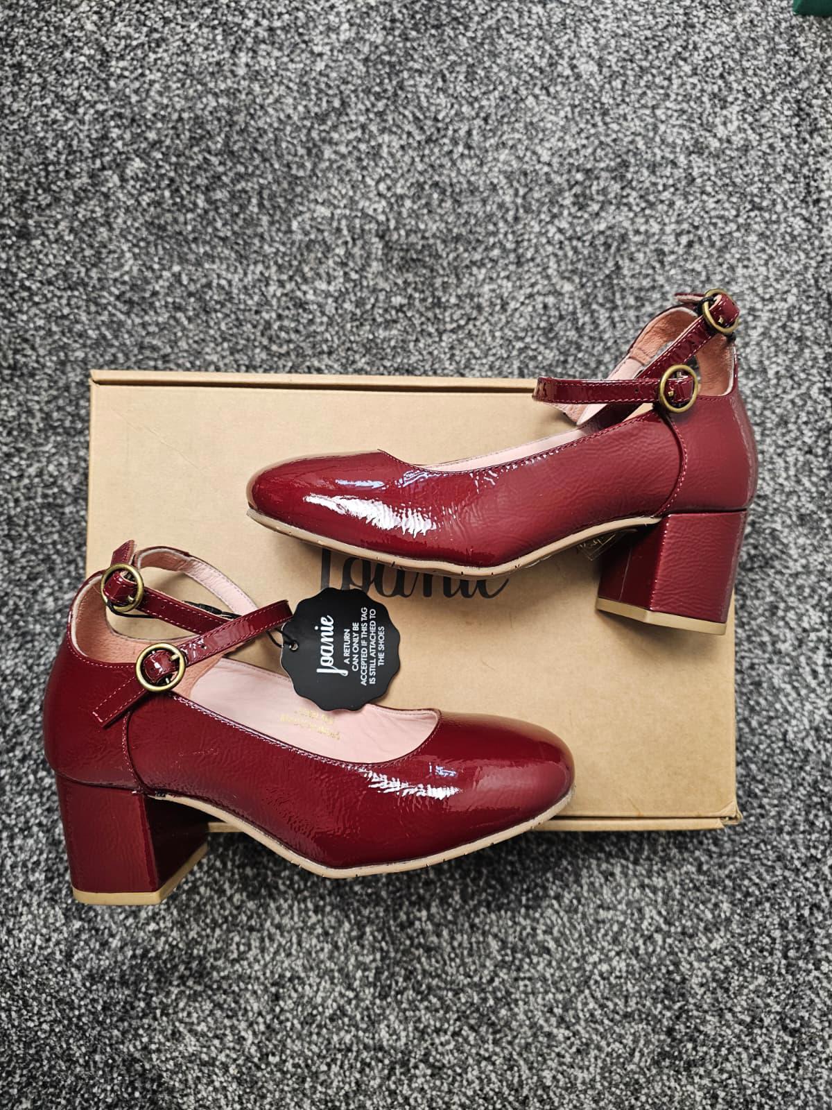 Joanie Rouen Patent Leather Mary Jane Smart Casual Shoes - UK 3 - Cabernet Red