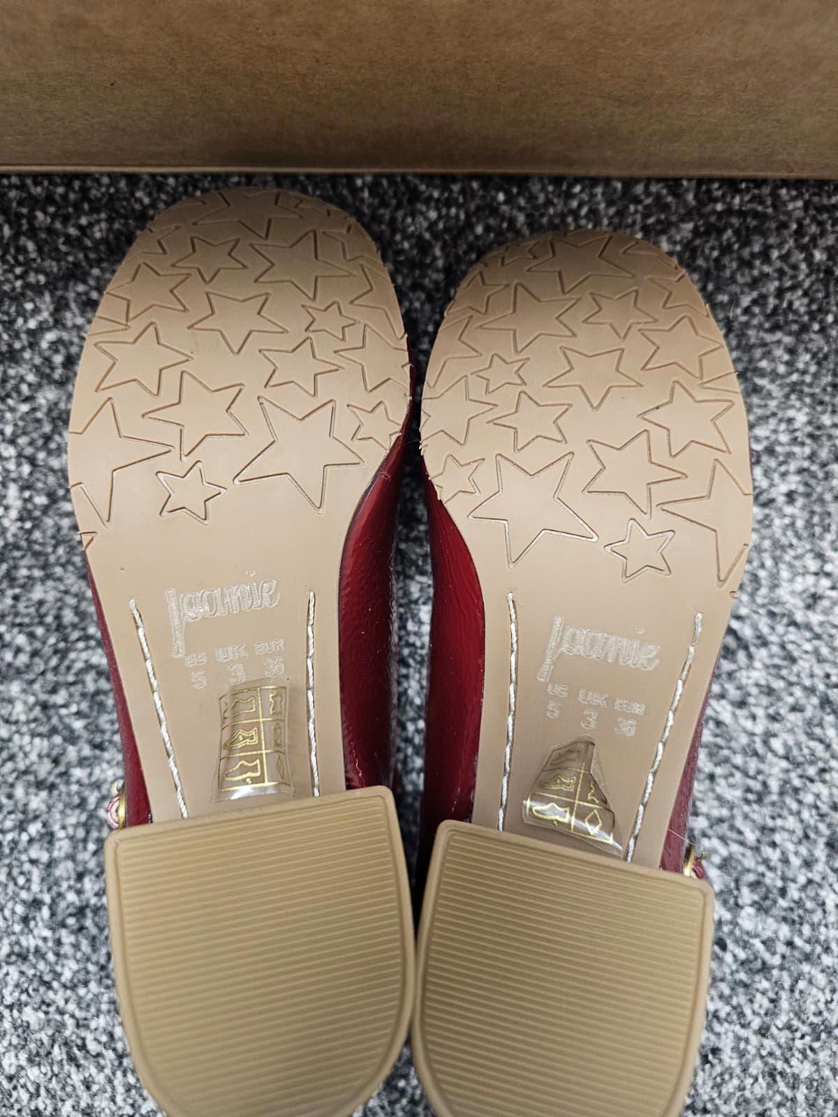 Joanie Rouen Patent Leather Mary Jane Smart Casual Shoes - UK 3 - Cabernet Red