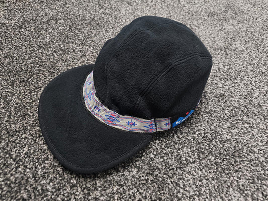 KAVU Aztec Geo Fleece Strap Cap/Hat - One Size/M/Medium Hike- Black/Trim
