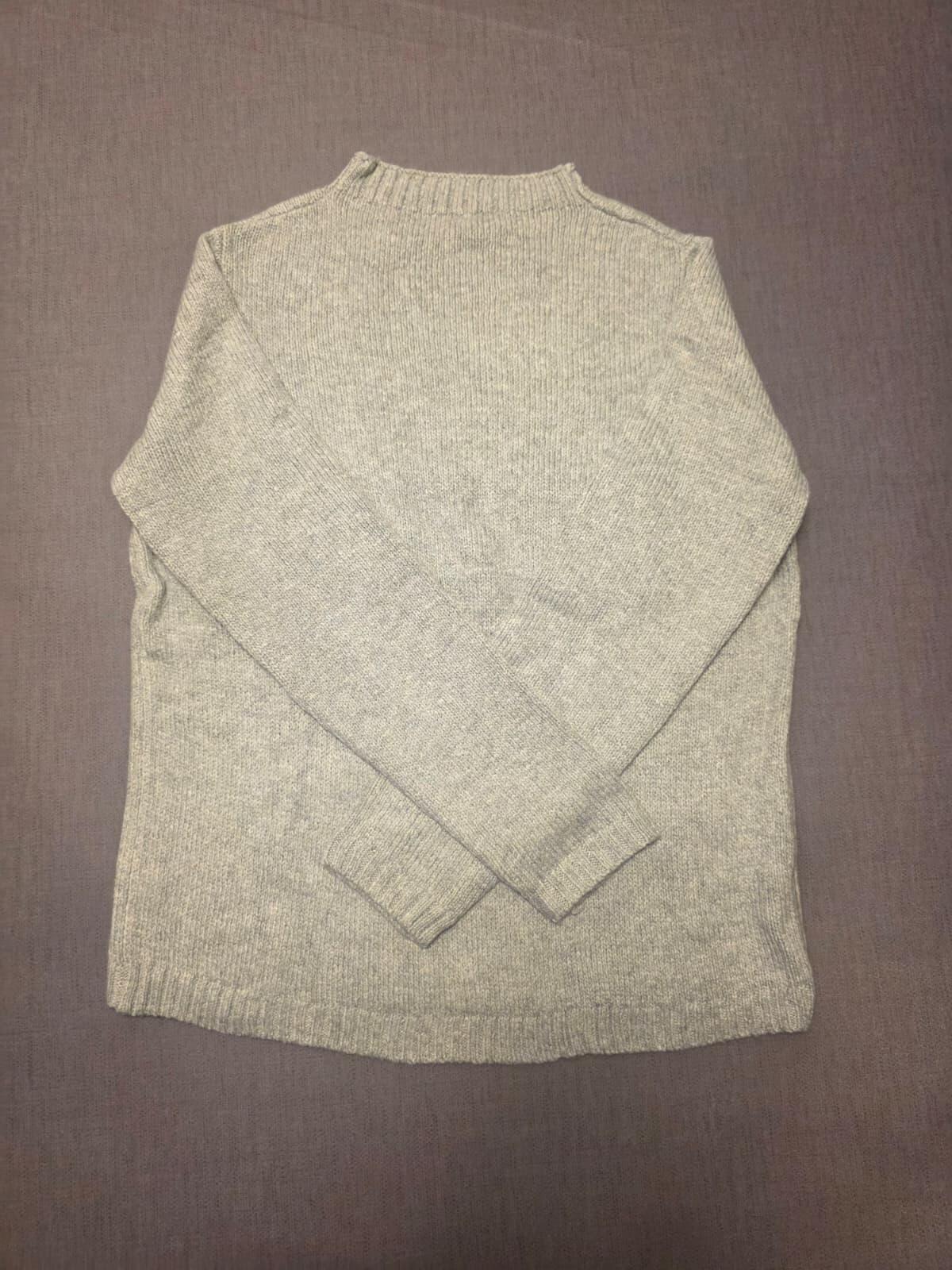 Sea Salt Cornwall  Pullover Fisherman Style Merino Blend Knitted Jumper 16 -Grey