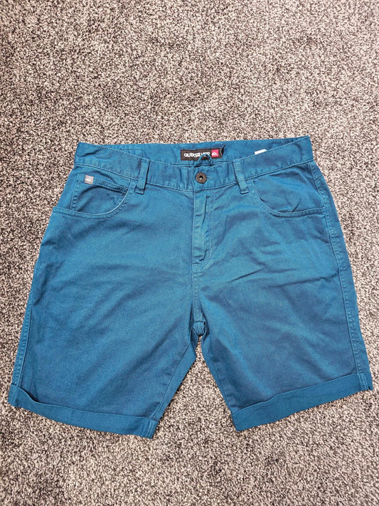 Quiksilver Mens Smart Casual Chino Shorts - W30/L8 - Teal Blue