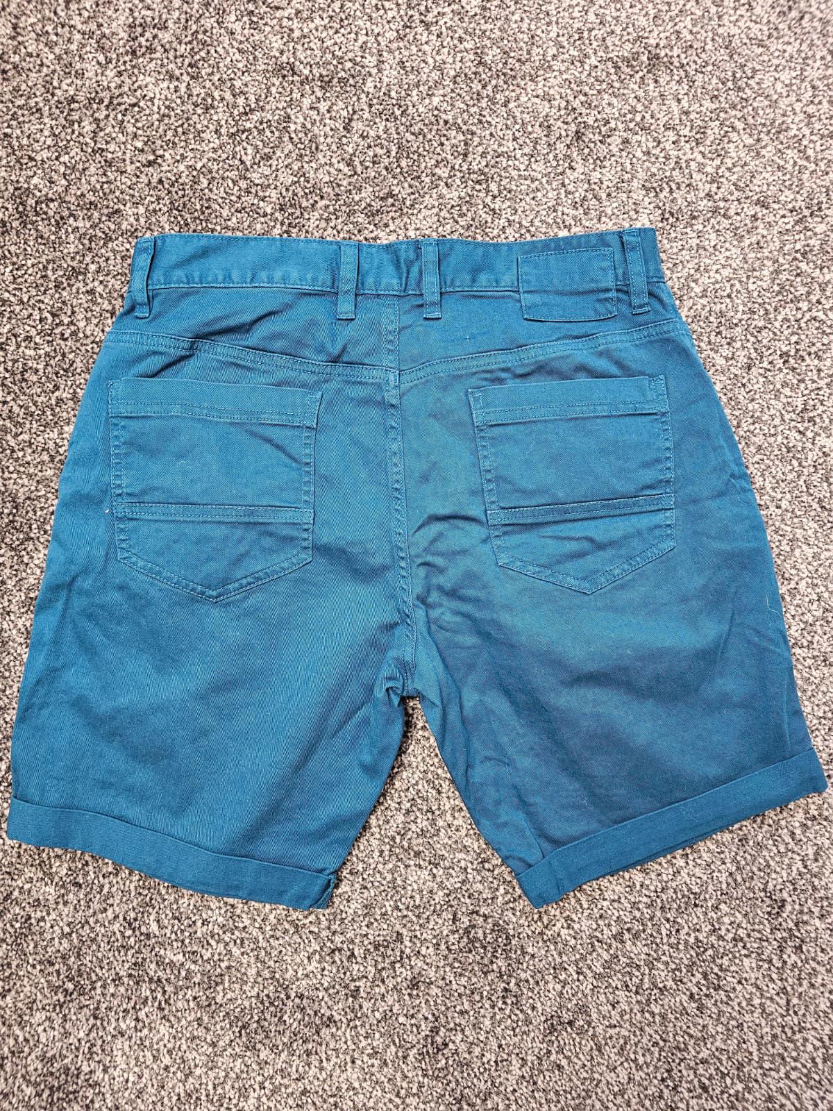 Quiksilver Mens Smart Casual Chino Shorts - W30/L8 - Teal Blue