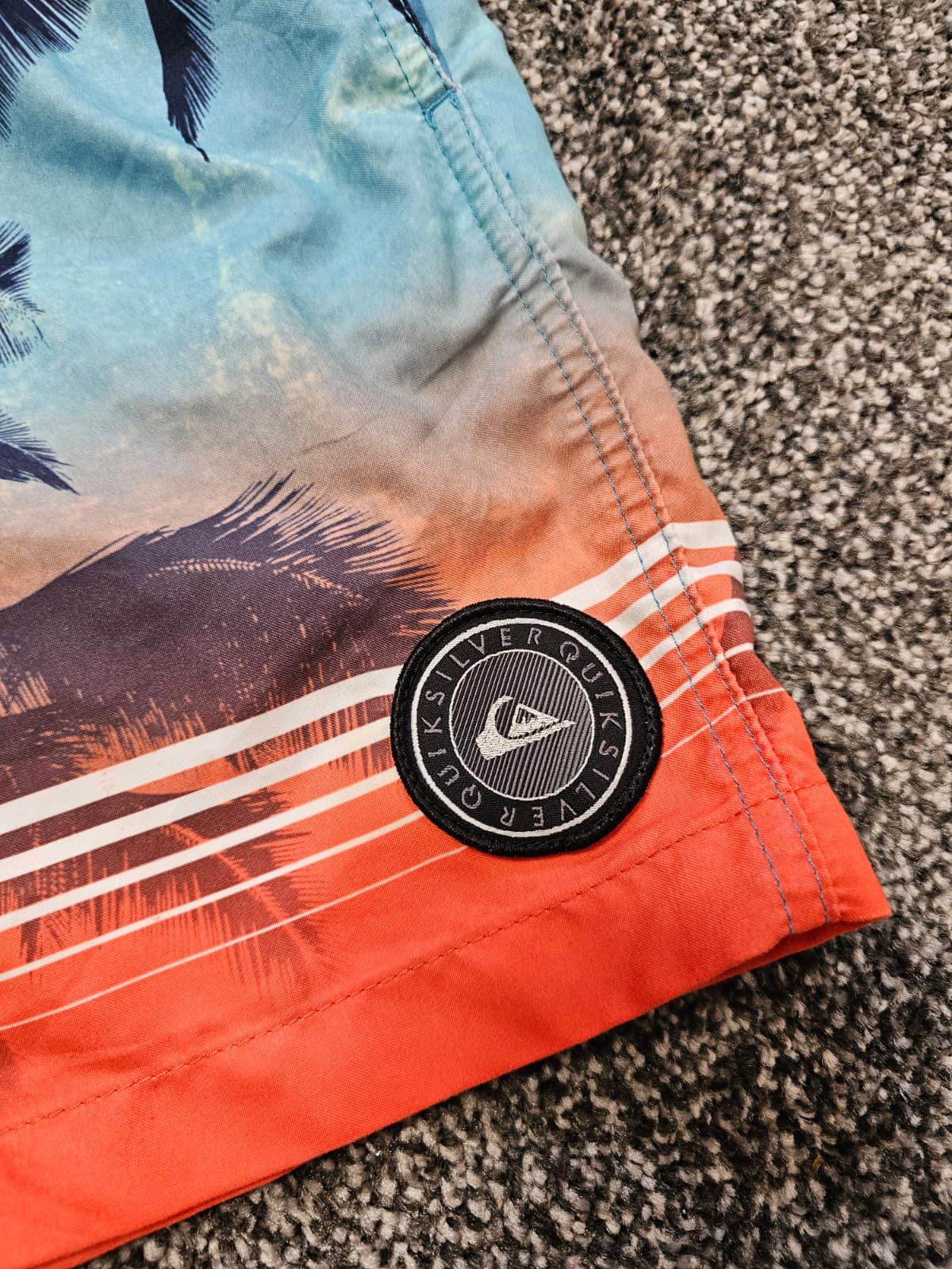 Quiksilver Mens Hawaii Palm Tree Big Print Swim Wear Swimming Shorts - M/28/30