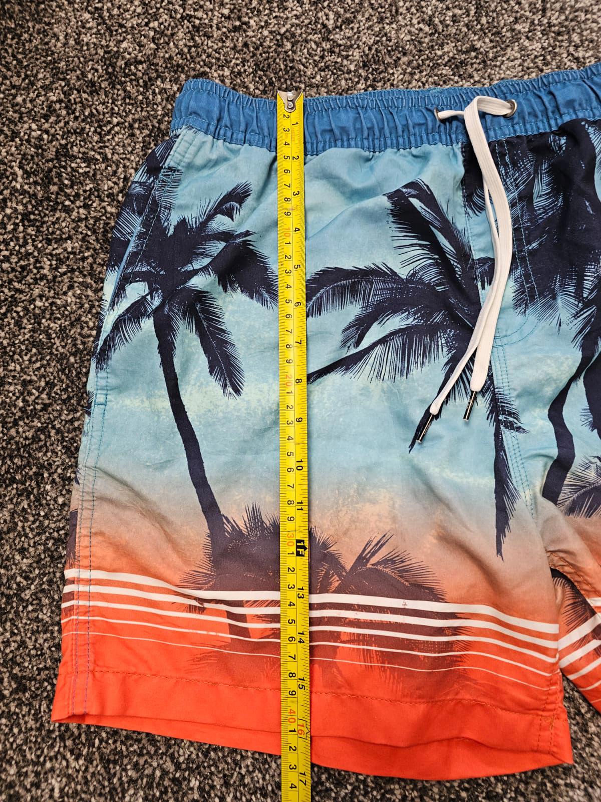 Quiksilver Mens Hawaii Palm Tree Big Print Swim Wear Swimming Shorts - M/28/30