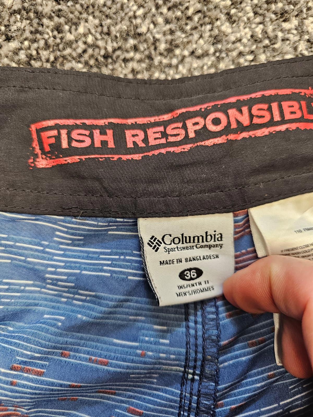 Columbia PFG Mens Swimwear Pattern Fishing Board Bottle Opener Shorts - 36/11