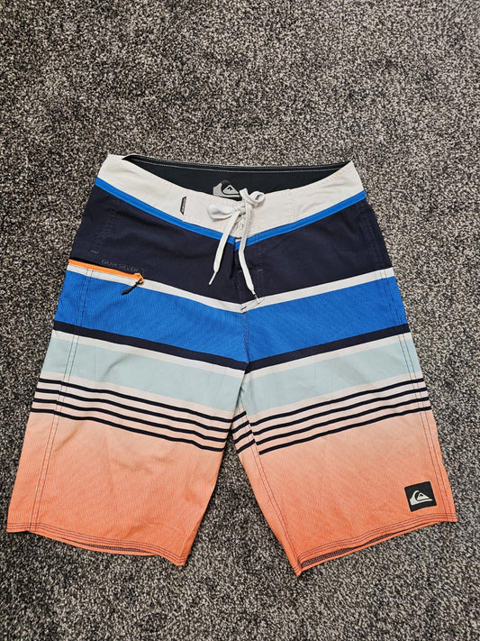 Quiksilver Mens Striped Surf Wear Swimming Board Boaride Shorts - W30/L10