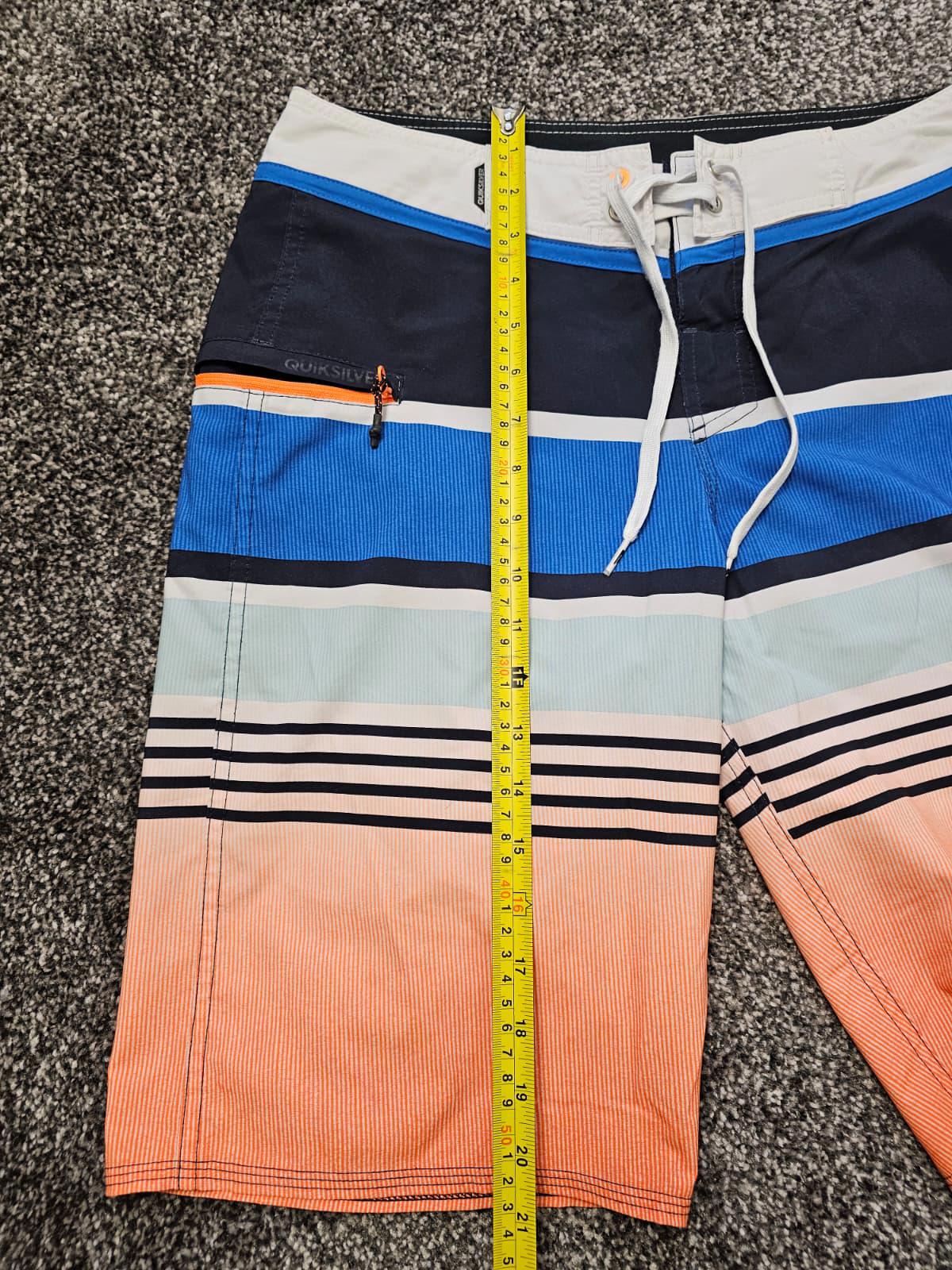 Quiksilver Mens Striped Surf Wear Swimming Board Boaride Shorts - W30/L10