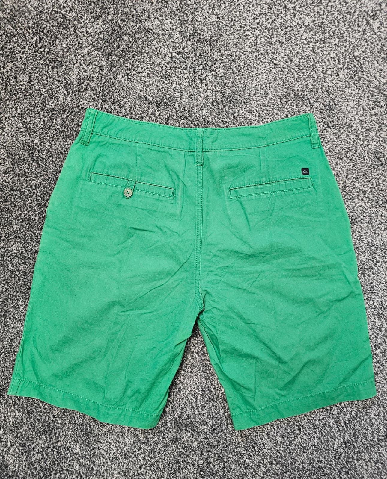 Quiksilver Mens Chino Smart Casual Embroidered Shorts - W30/L10 - Green