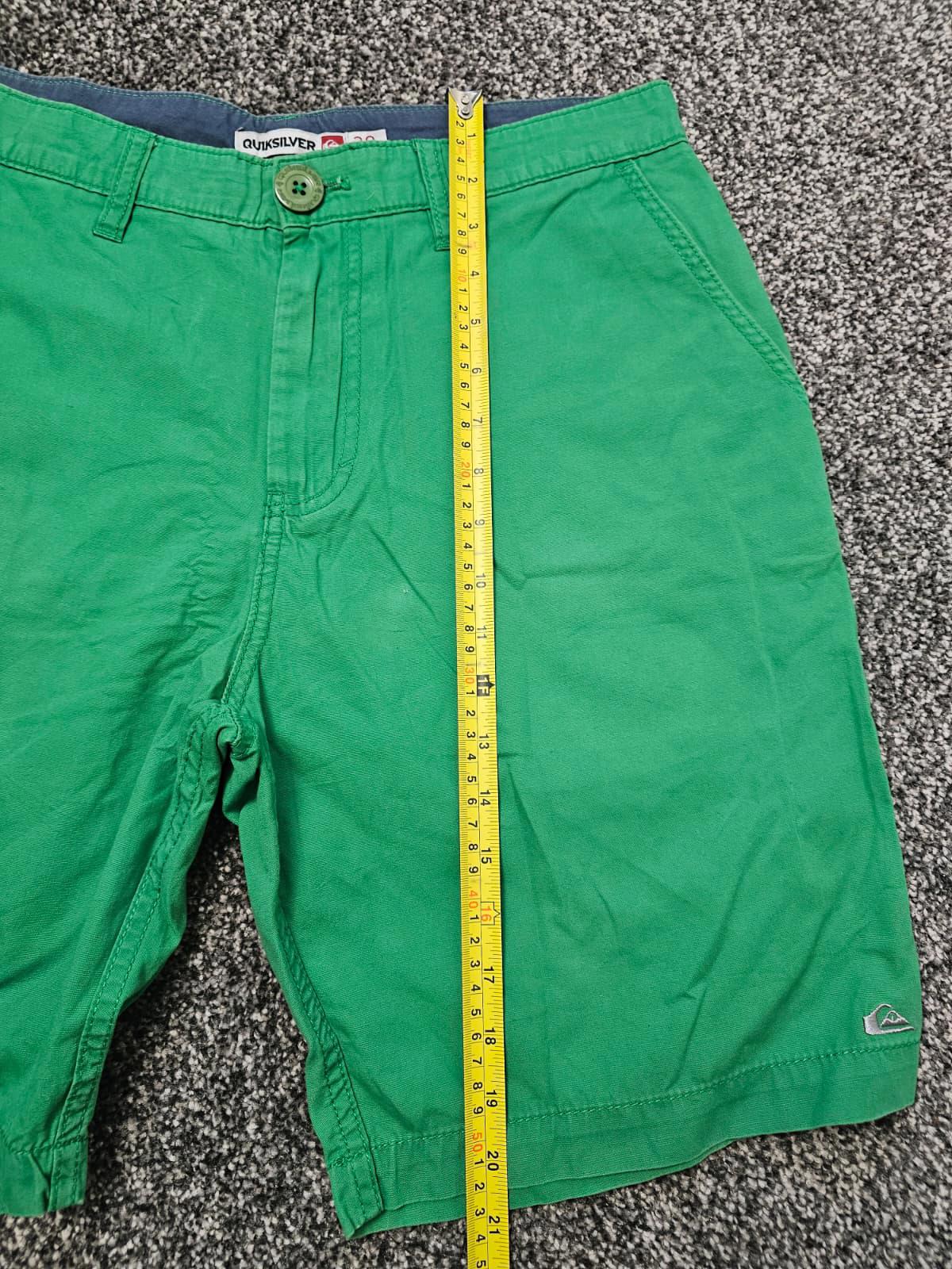 Quiksilver Mens Chino Smart Casual Embroidered Shorts - W30/L10 - Green
