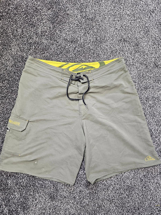 Quiksilver Y2K 20002 Surfer Board Boardie Swimming Shorts - 34/9 - Khaki