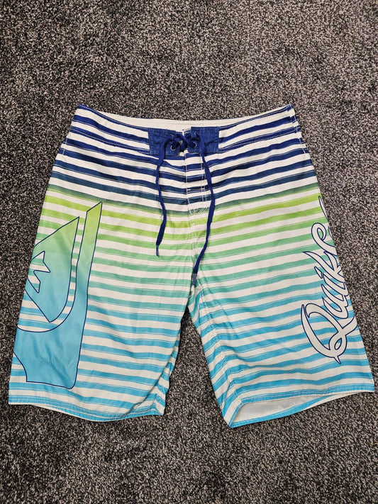 Quiksilver Mens Y2K 2000's Swimming Board Boardie Summer Holiday Shorts - 32/10