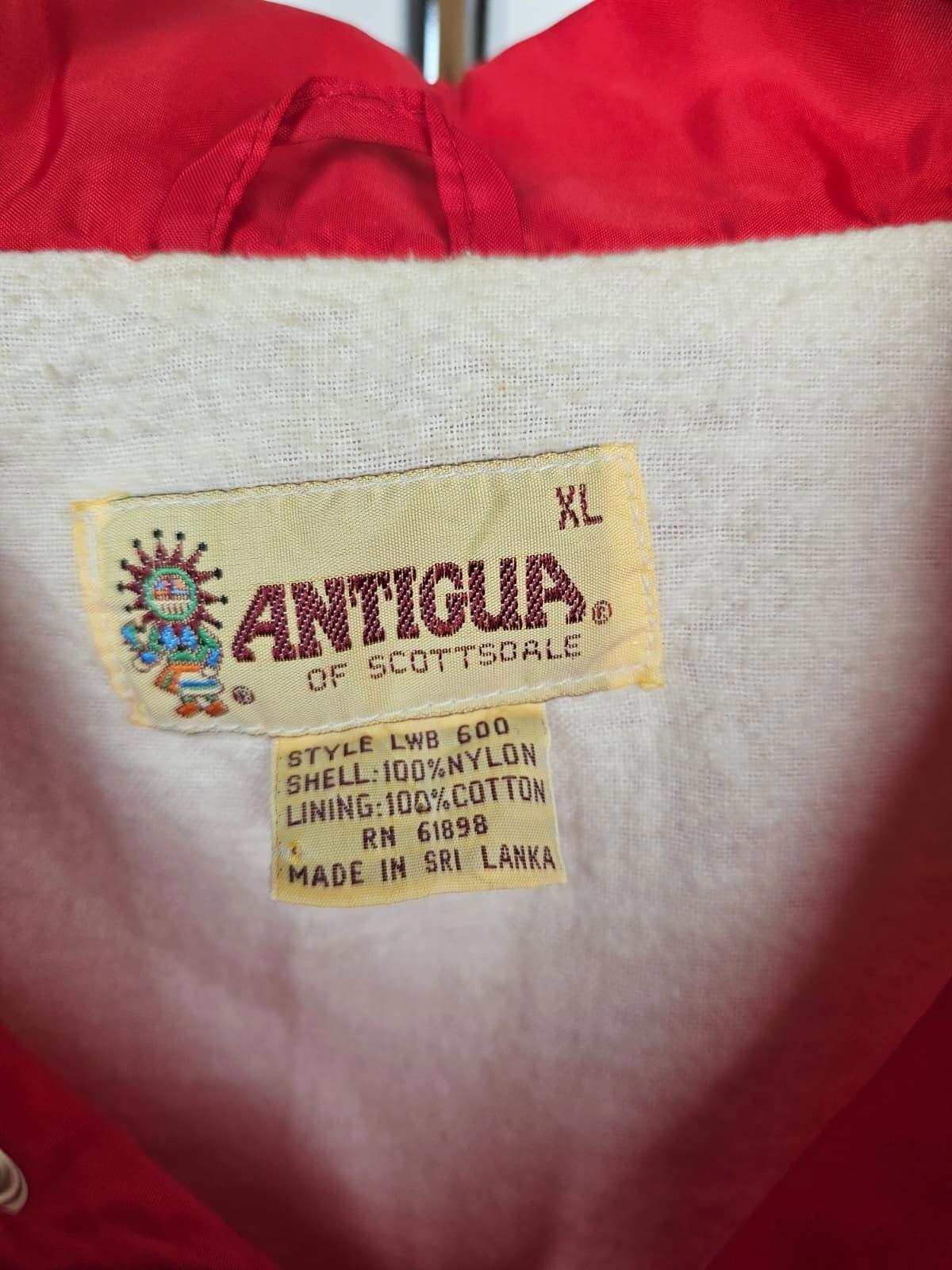 Disney Antigua Golf Coach Style Lined Snap Button Windbreaker Jacket - XL - Red