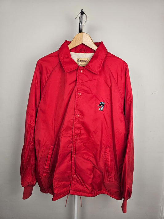 Disney Antigua Golf Coach Style Lined Snap Button Windbreaker Jacket - XL - Red