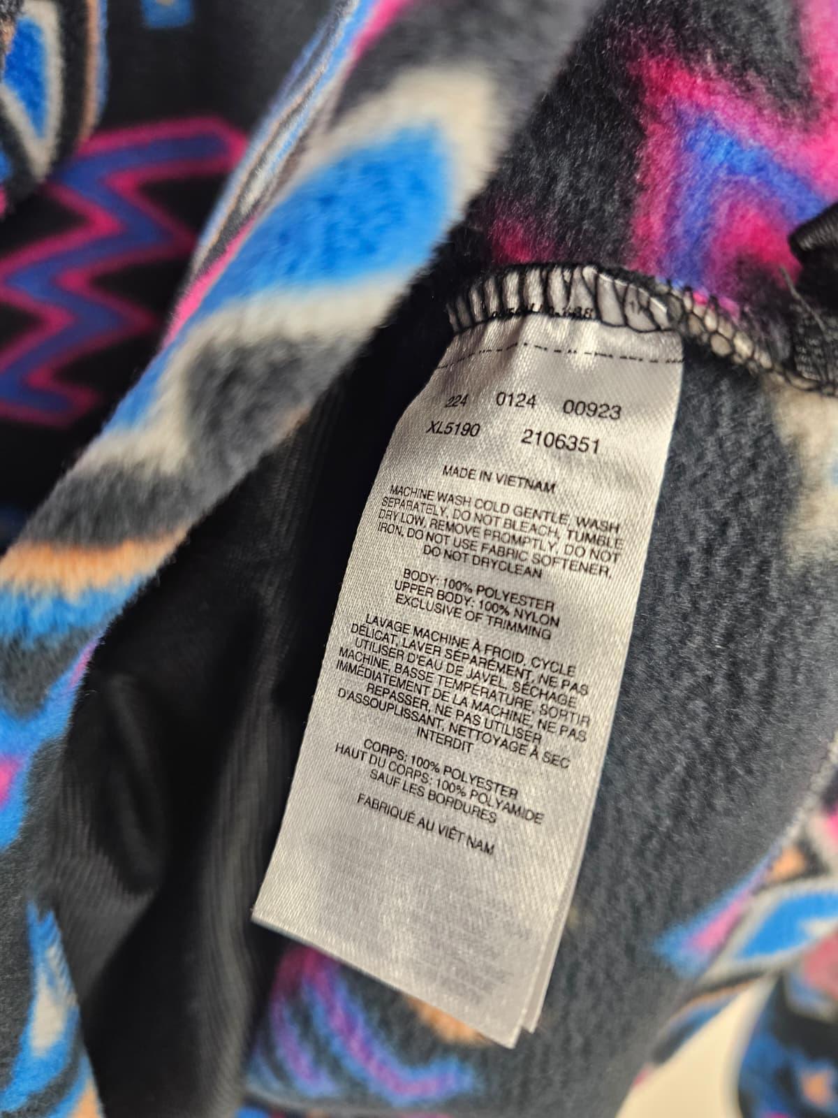 Columbia Womens Snap Button Neon Aztec Fleece Pullover Jumper - XL/Extra Large