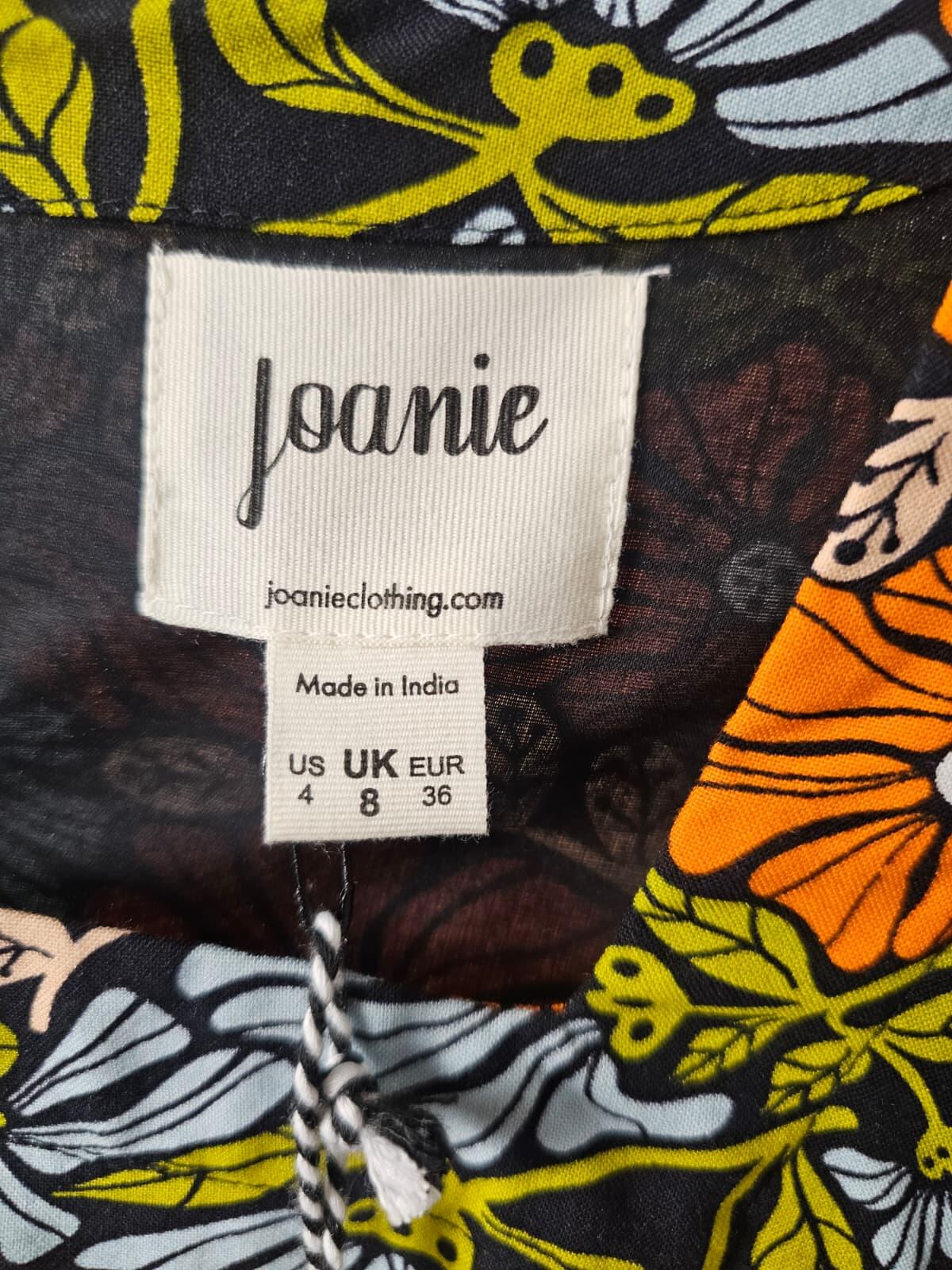 Joanie Womens Candi Vintage Floral Flower Print Square Neck Midi Dress - UK 8