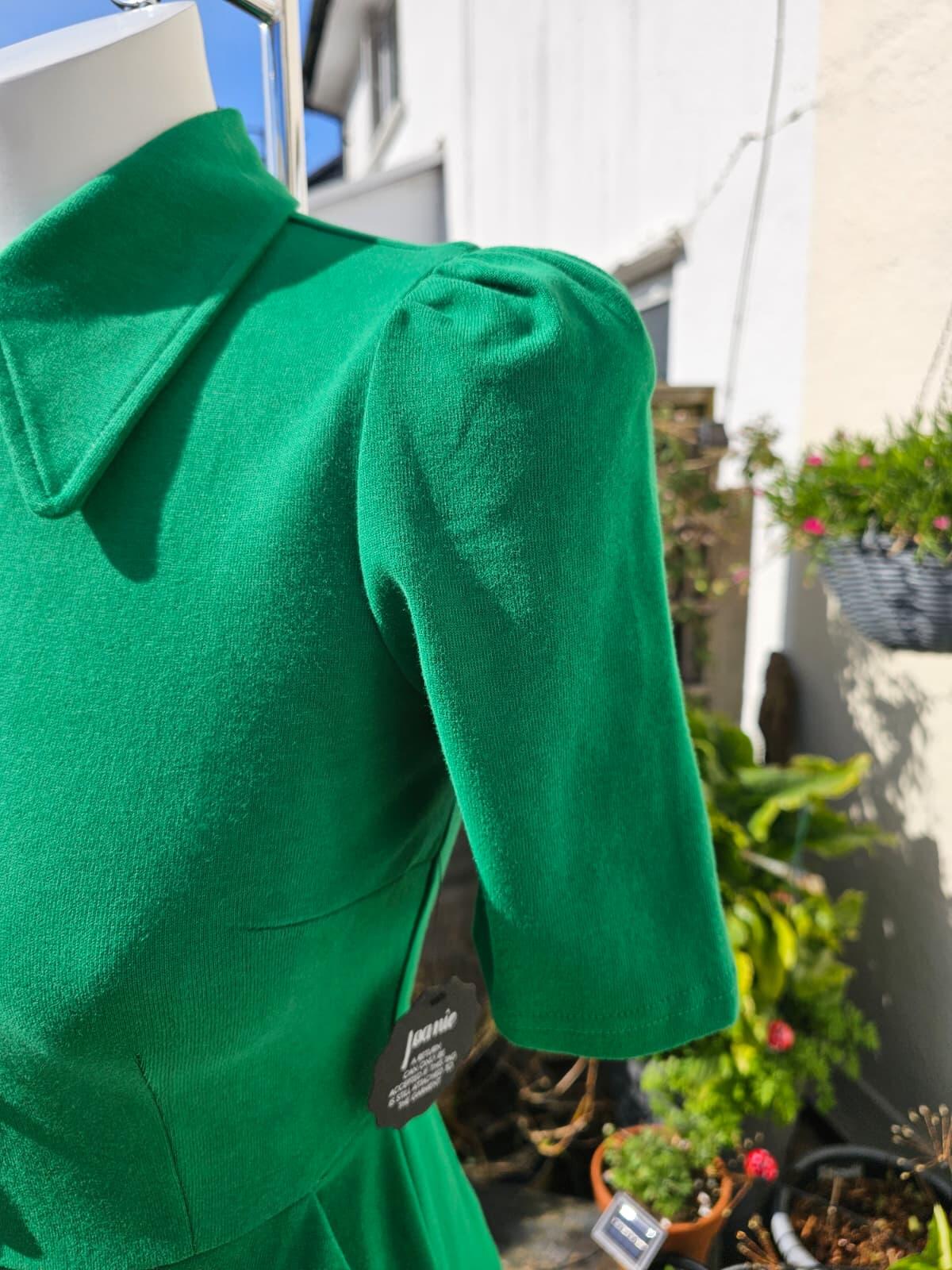 Joanie Womens Colton Jersey Shirt Organic Cotton Button-Down Dress - UK 8 -Green