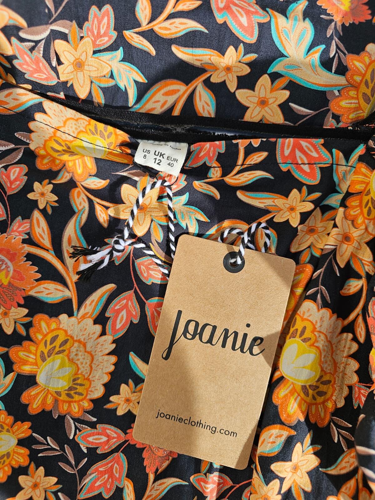 Joanie Penny Floral Print Square Neck Puff Sleeve Spring Dress - UK 12