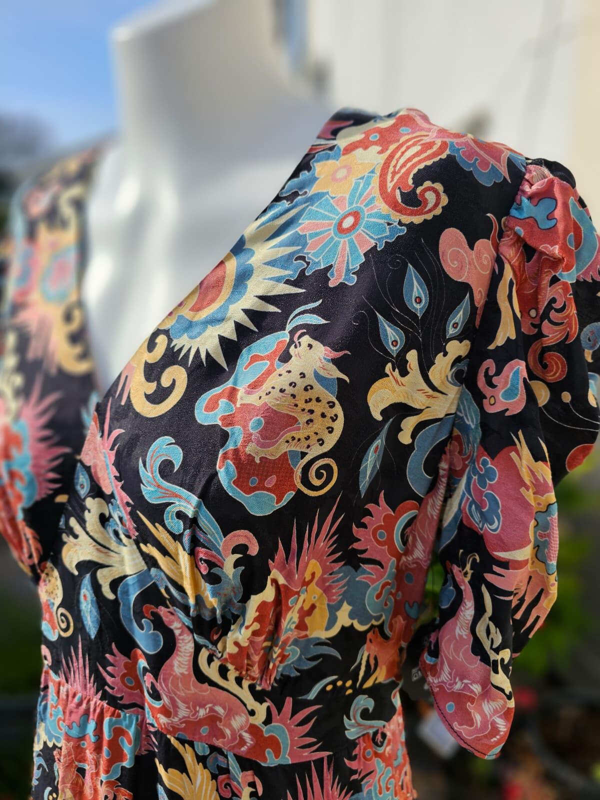 Joanie Women's Flowering Jasmine Mythical Beasts Fantasy Print Maxi Dress - 18