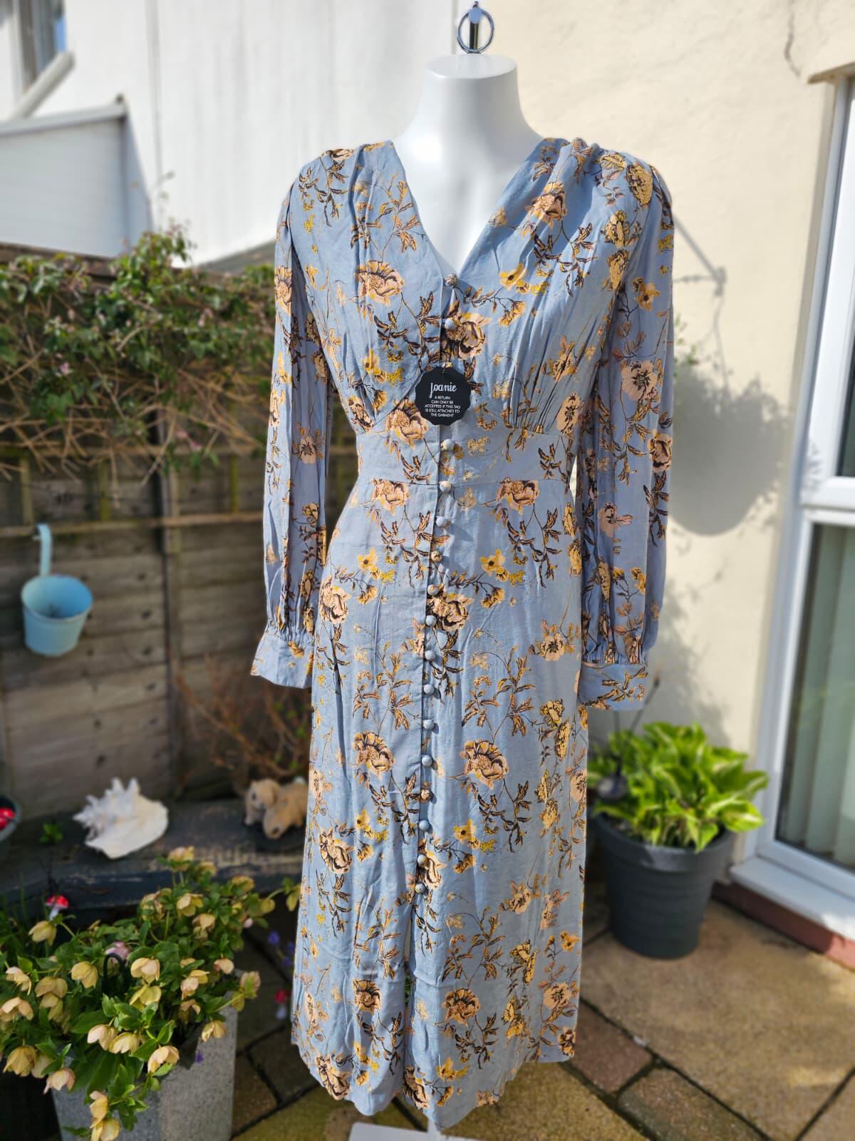 Christina X Joanie Lily Of The Valley Flowers Print Midi Spring Summer Dress 14