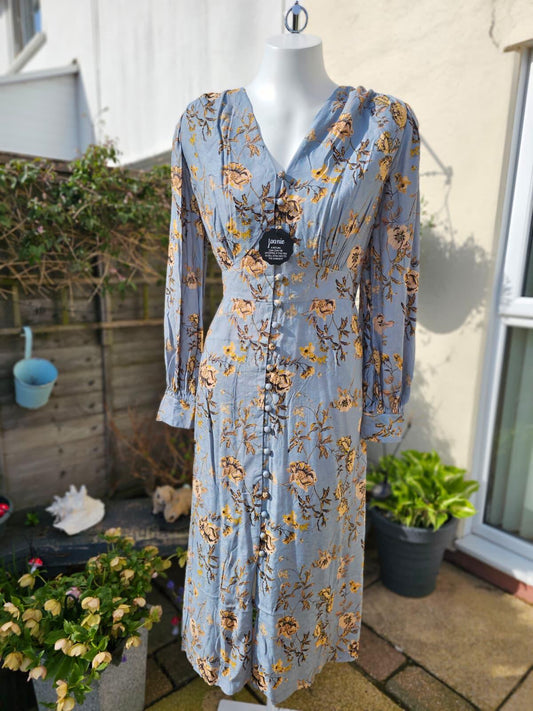 Christina X Joanie Lily Of The Valley Flowers Print Midi Spring Summer Dress 14