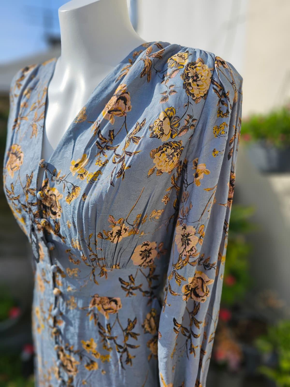 Christina X Joanie Lily Of The Valley Flowers Print Midi Spring Summer Dress 14