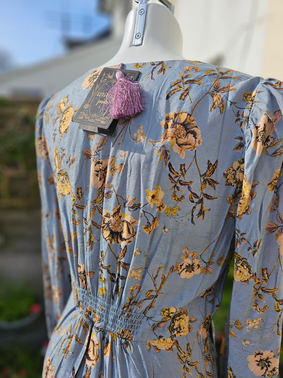 Christina X Joanie Lily Of The Valley Flowers Print Midi Spring Summer Dress 14