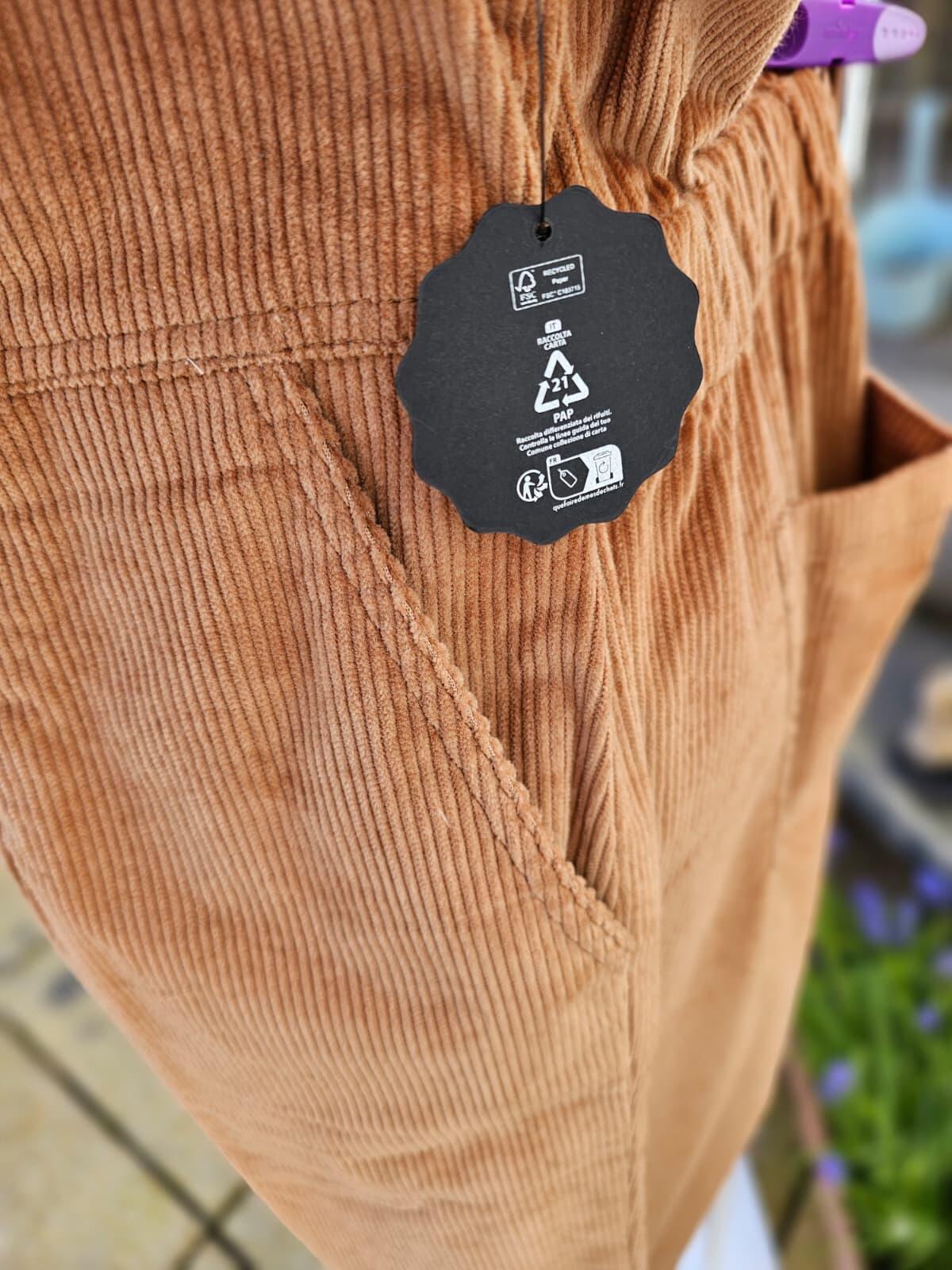 Joanie Women's Robin Short Sleeve Corduroy Zip UP Boilersuit/Jump Suit -20-Brown