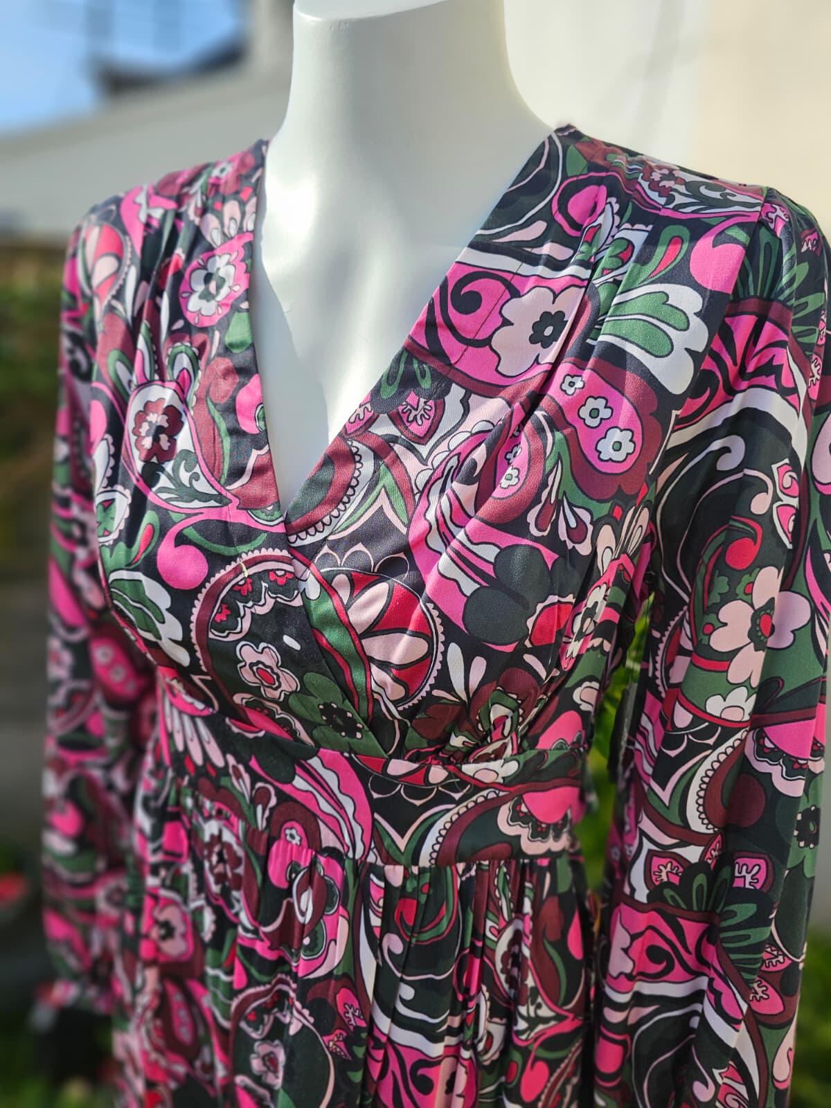 Joanie Women's Bryana Floral Paisley Print Long Sleeve Midaxi Dress - UK 12