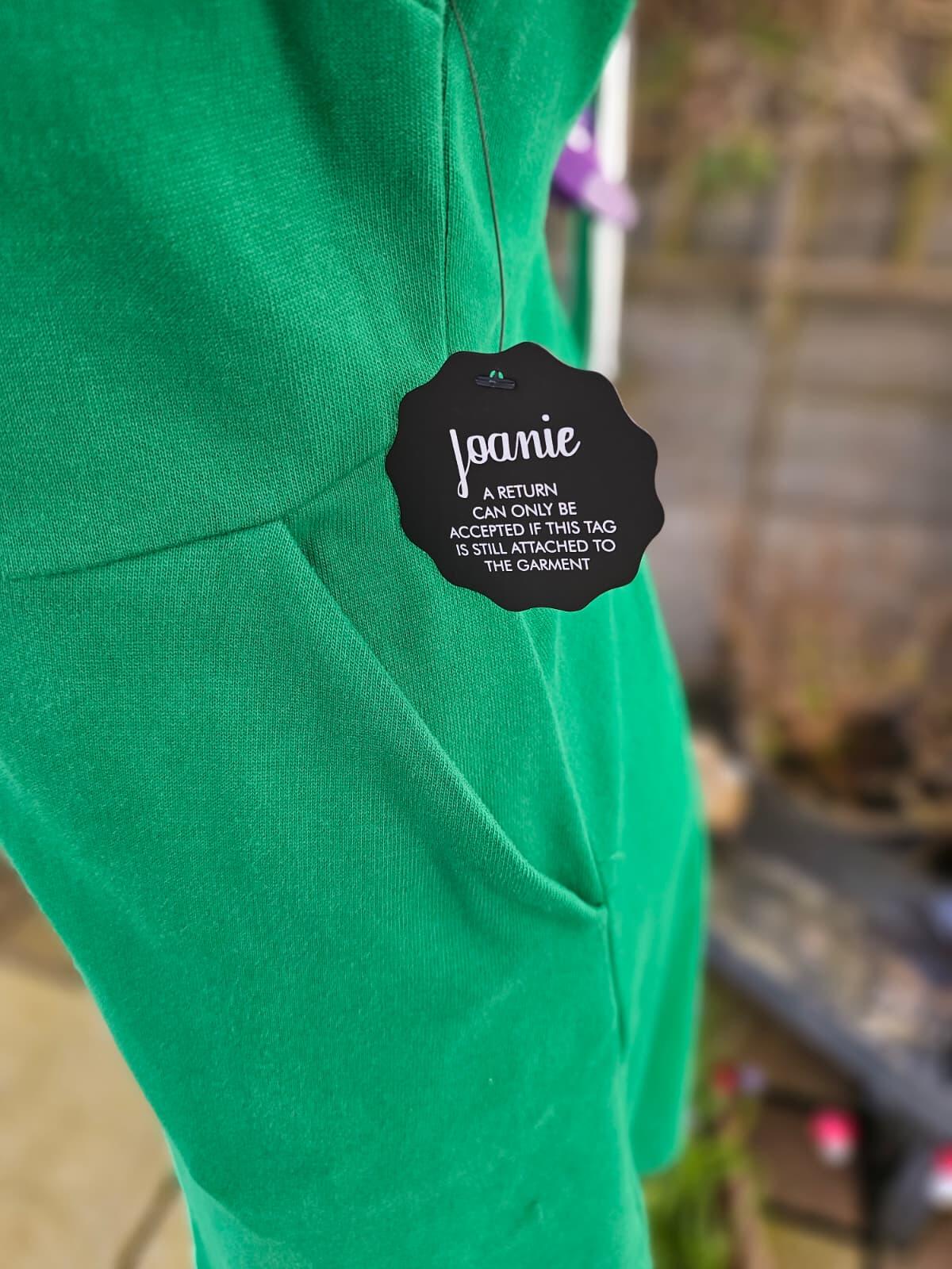 Joanie Womens Colton Jersey Shirt Organic Cotton Button-Down Dress - UK 18-Green