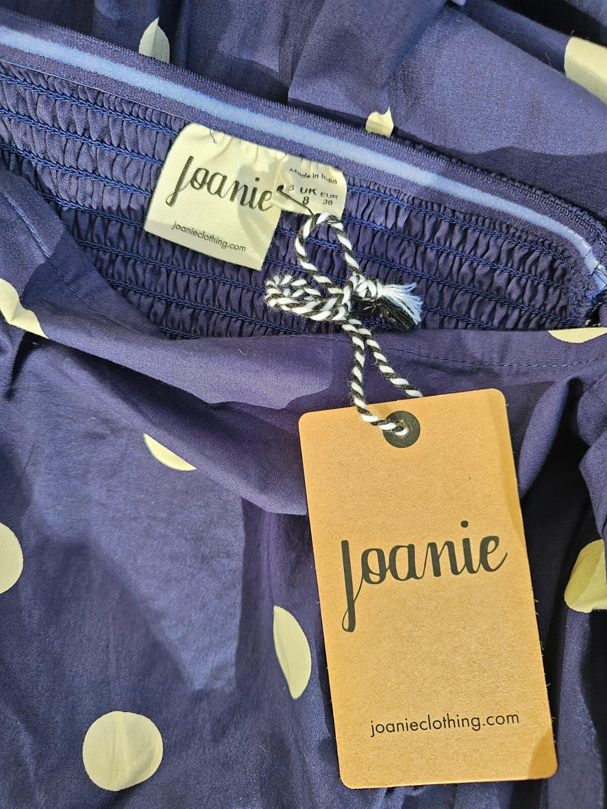 Joanie Women's Penny Polka Dot Print Square Neck Puff Sleeve Dress - UK 8