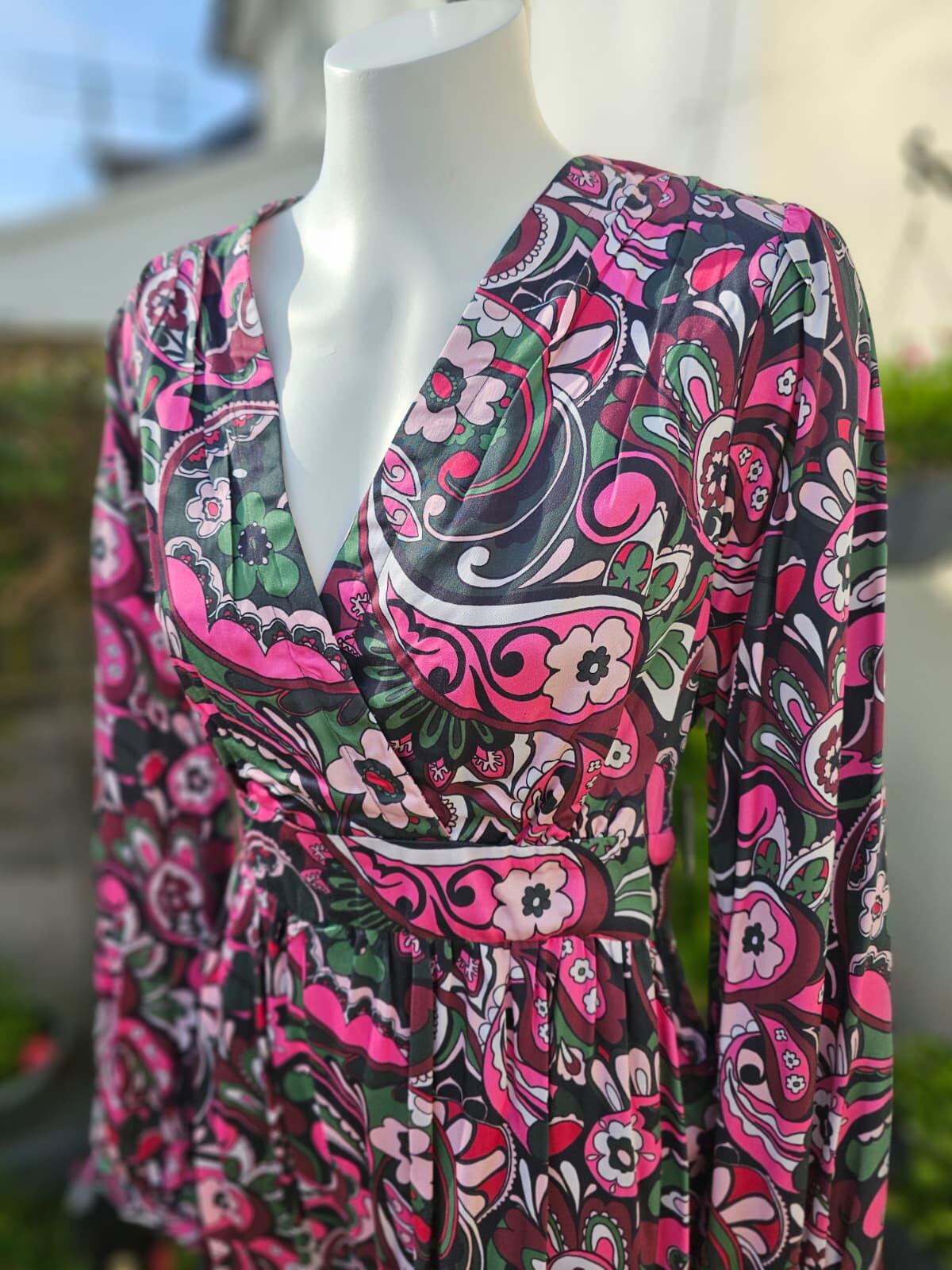 Joanie Women's Bryana Floral Paisley Print Long Sleeve Midaxi Dress - UK 18