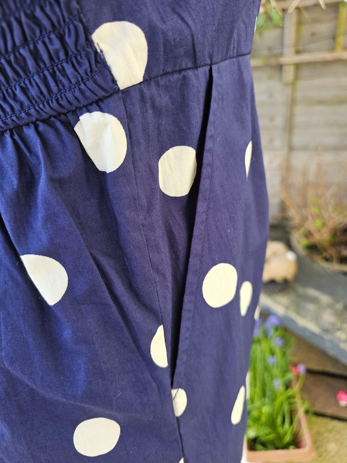 Joanie Women's Penny Polka Dot Print Square Neck Puff Sleeve Dress - UK 10