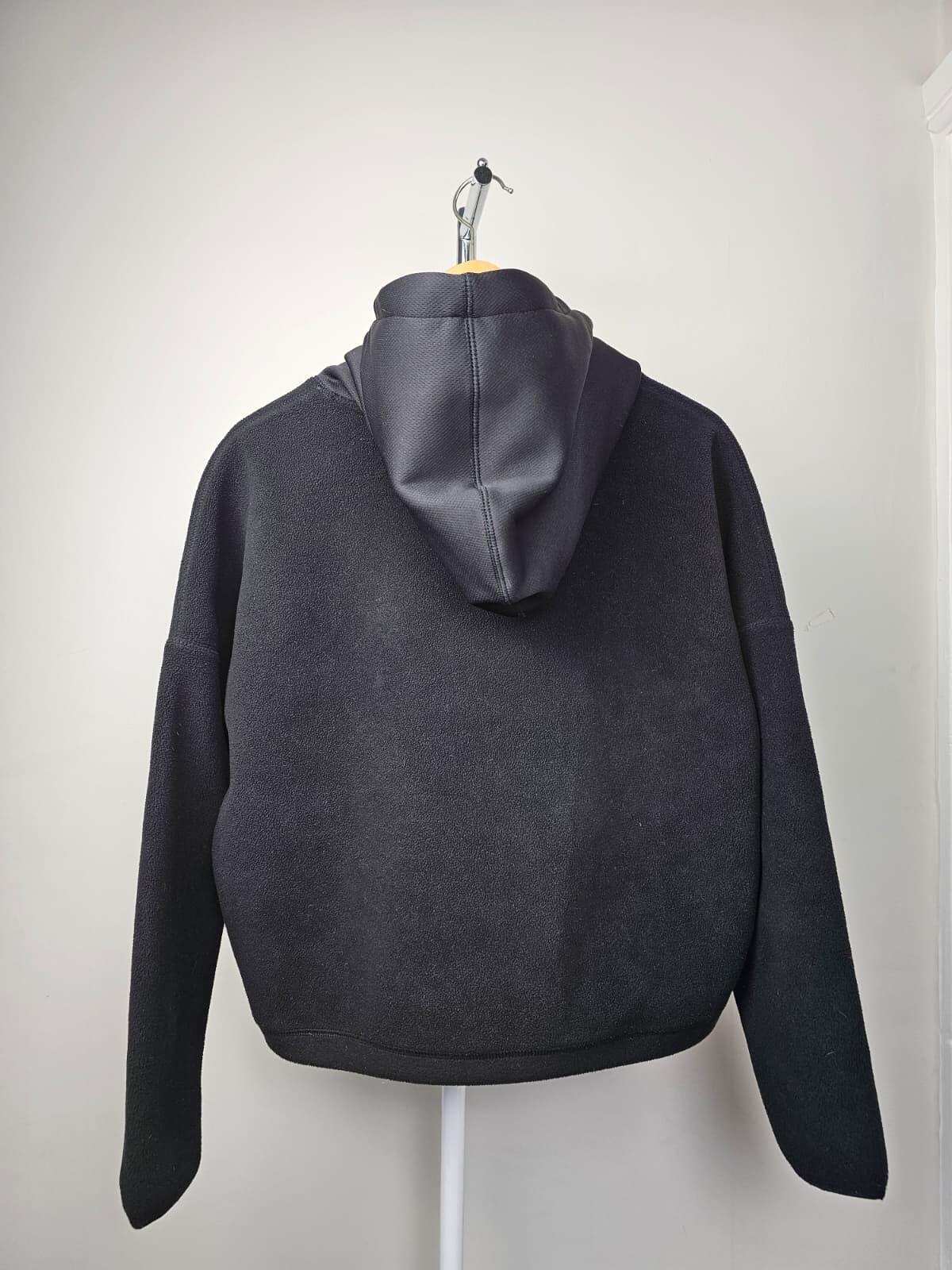 Superdry Womens Pullover Oversized Boxy Cropped Fleece Hoodie - UK 10 - Black