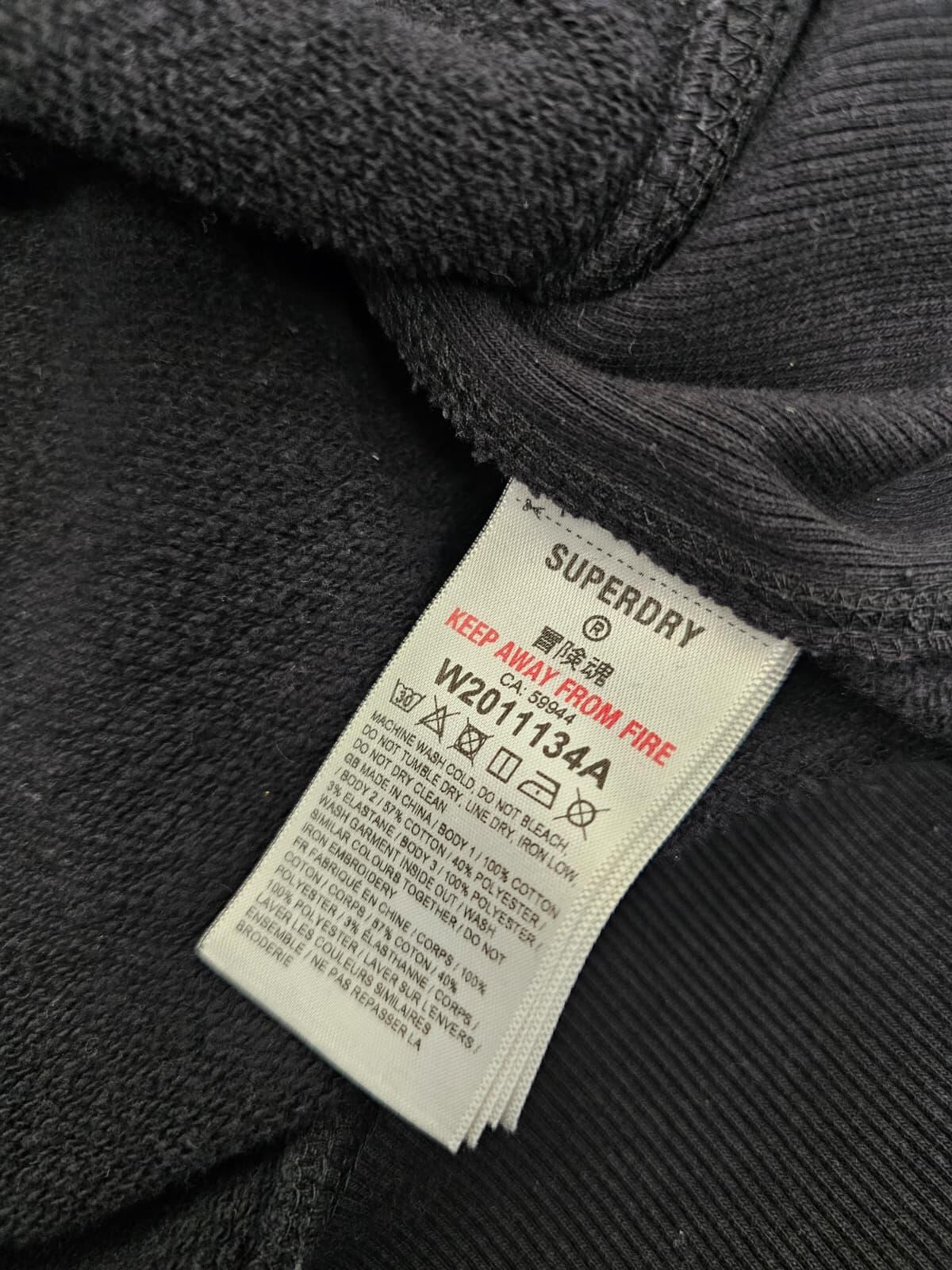 Superdry Womens Pullover Oversized Boxy Cropped Hoodie - UK 12 - Black/White